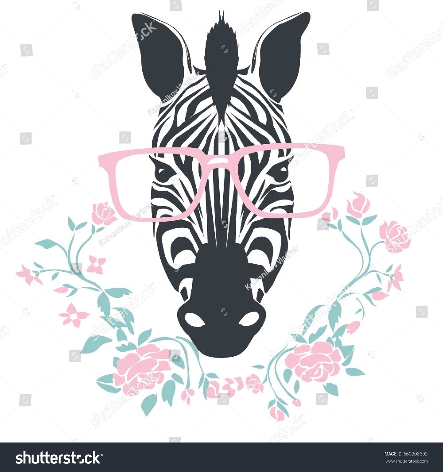 Zebra Glasses Vector Illustration Stock Vector Royalty Free 660208603 Shutterstock