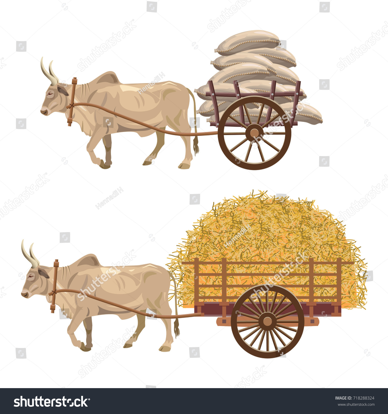 荷物を積んだ荷車に腰と干し草を引っ張るゼブの牛 ベクターイラスト のベクター画像素材 ロイヤリティフリー 714 荷物を積んだ荷車に腰と干し草を引っ張るゼブの牛 ベクターイラスト のベクター画像素材 ロイヤリティフリー 714