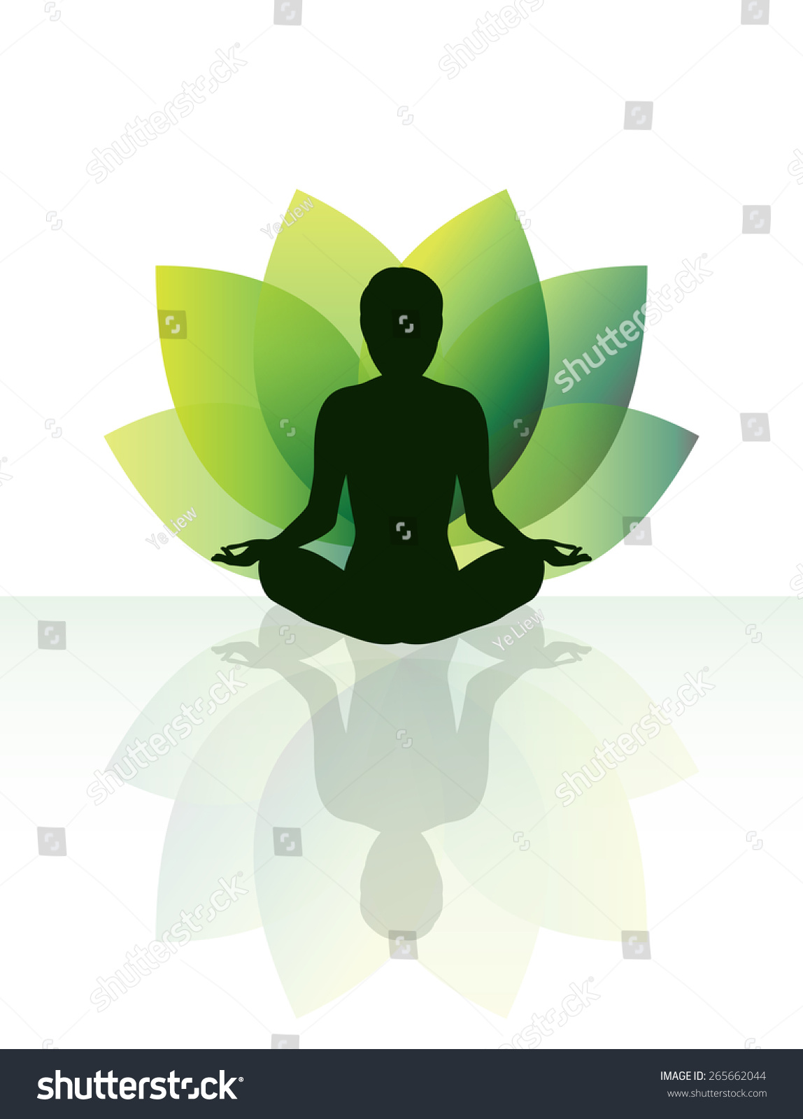 Zen Yoga Meditation Silhouette Lotus Pose Stock Vector 265662044 ...