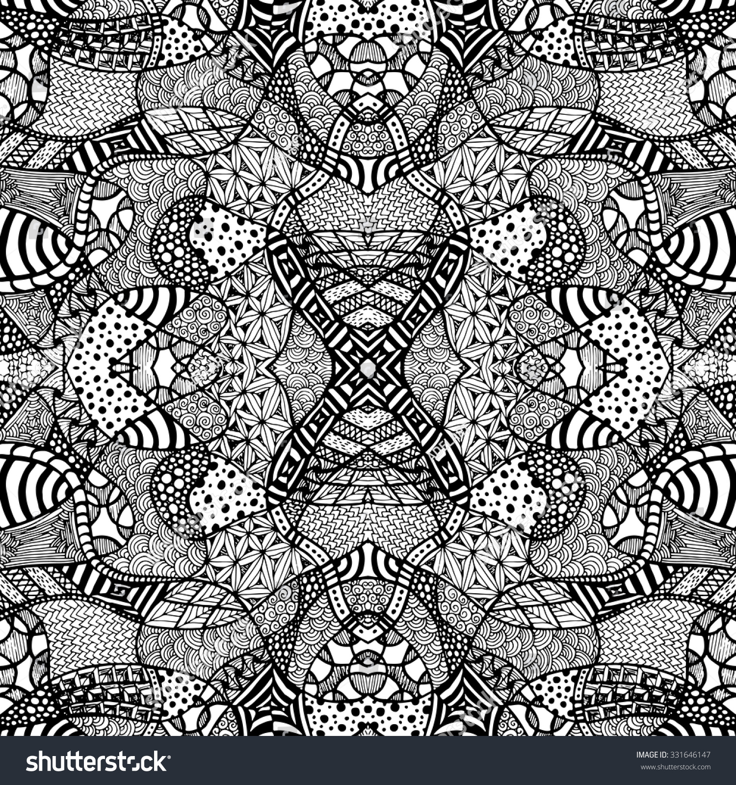 Zentangle Background Elements Totally Hand Drawn Stock Vector 331646147 ...