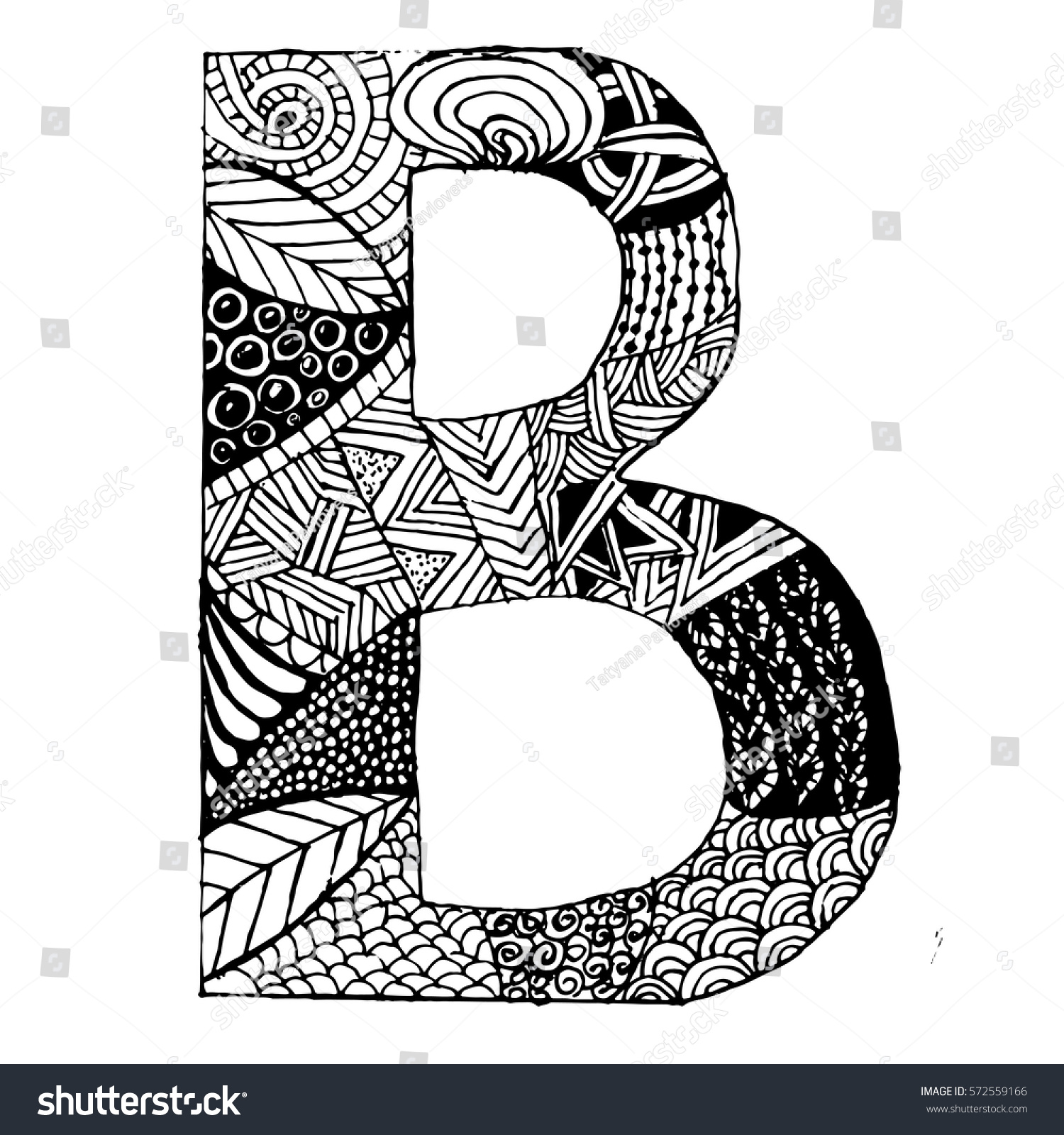 Zentangle Stylized Alphabet Letter B Vector: Vector Có Sẵn (miễn Phí ...