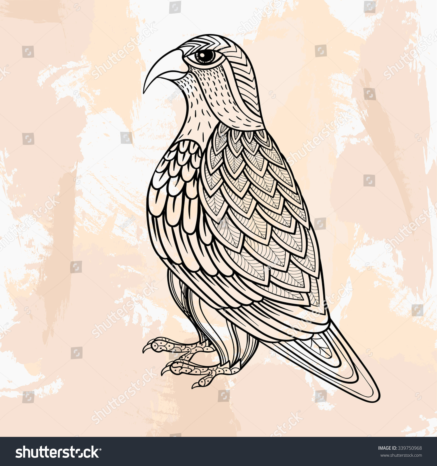 zentangle vector falcon tattoo hipster style stock vector zentangle vector falcon tattoo hipster style stock vector