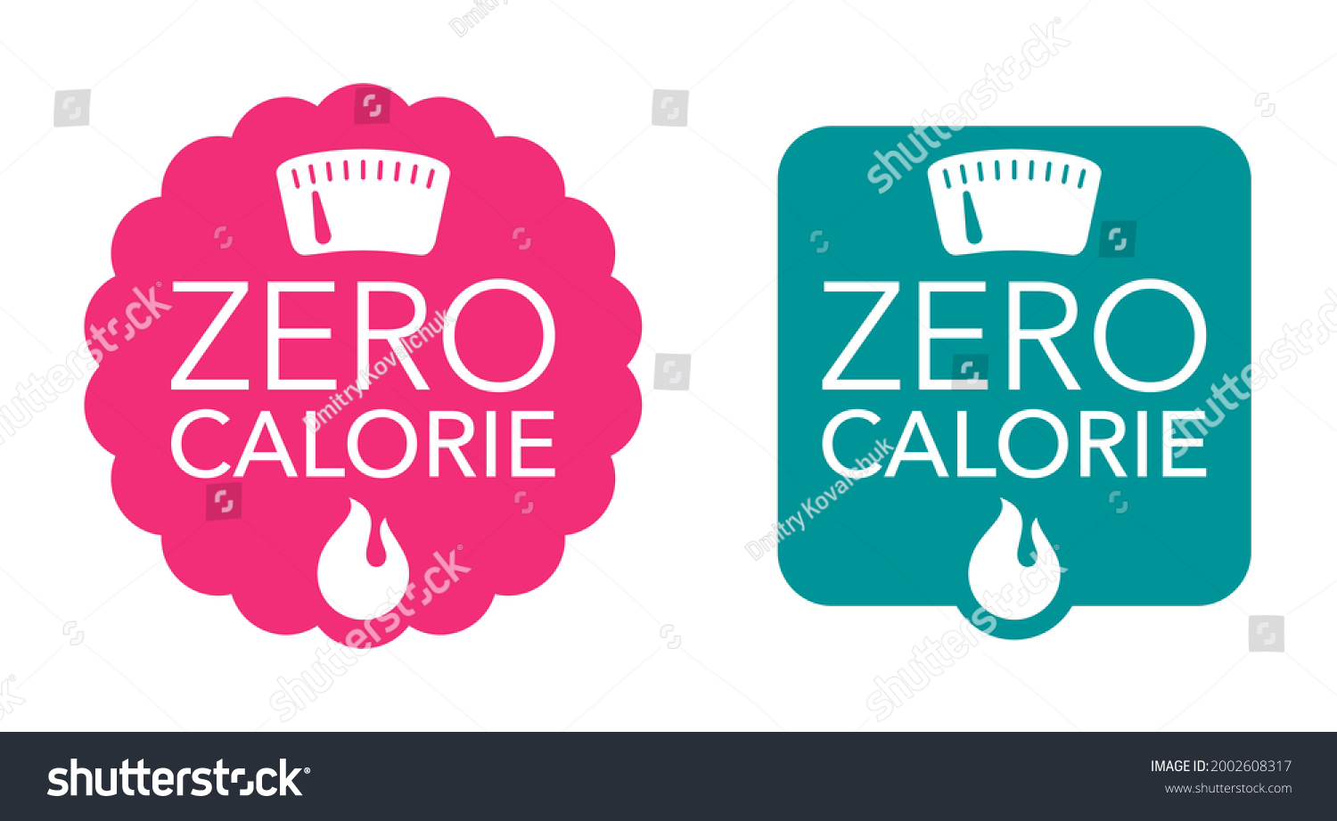 SVG of Zero calorie badge for diet food labeling - 0 kcal, energy fire, weight scales svg
