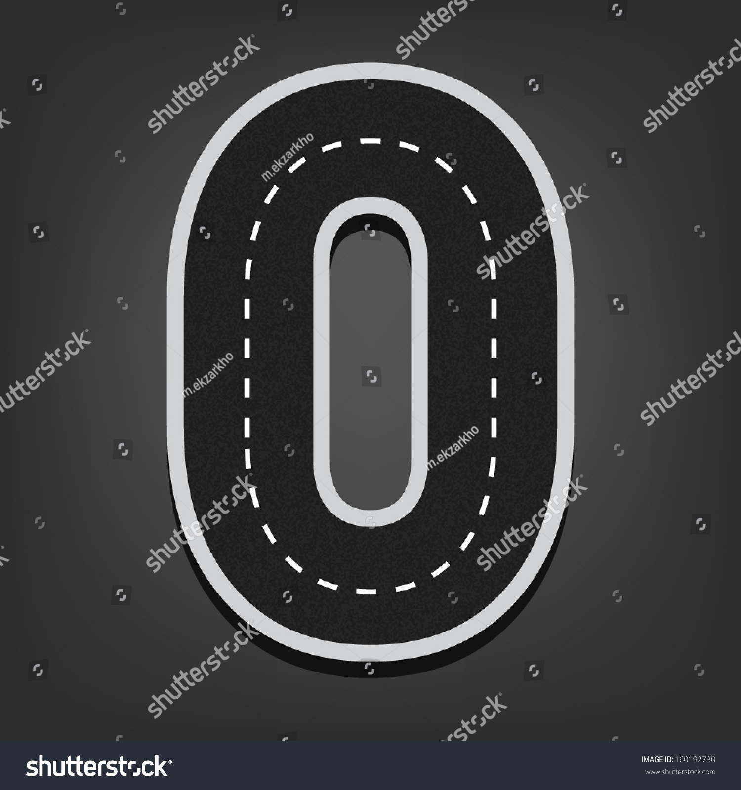 Zero Number. Road Font Stock Vector Illustration 160192730 : Shutterstock