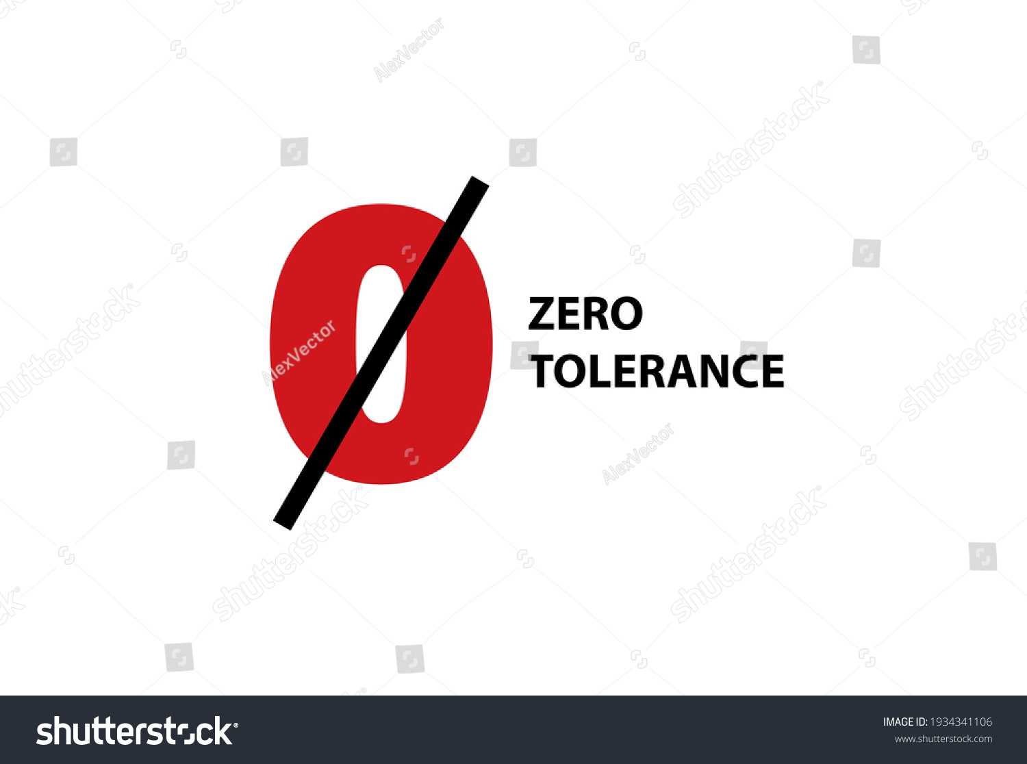 Zero Tolerance Clipart Red Symbol Discrimination Stock Vector Royalty Free 1934341106 5791