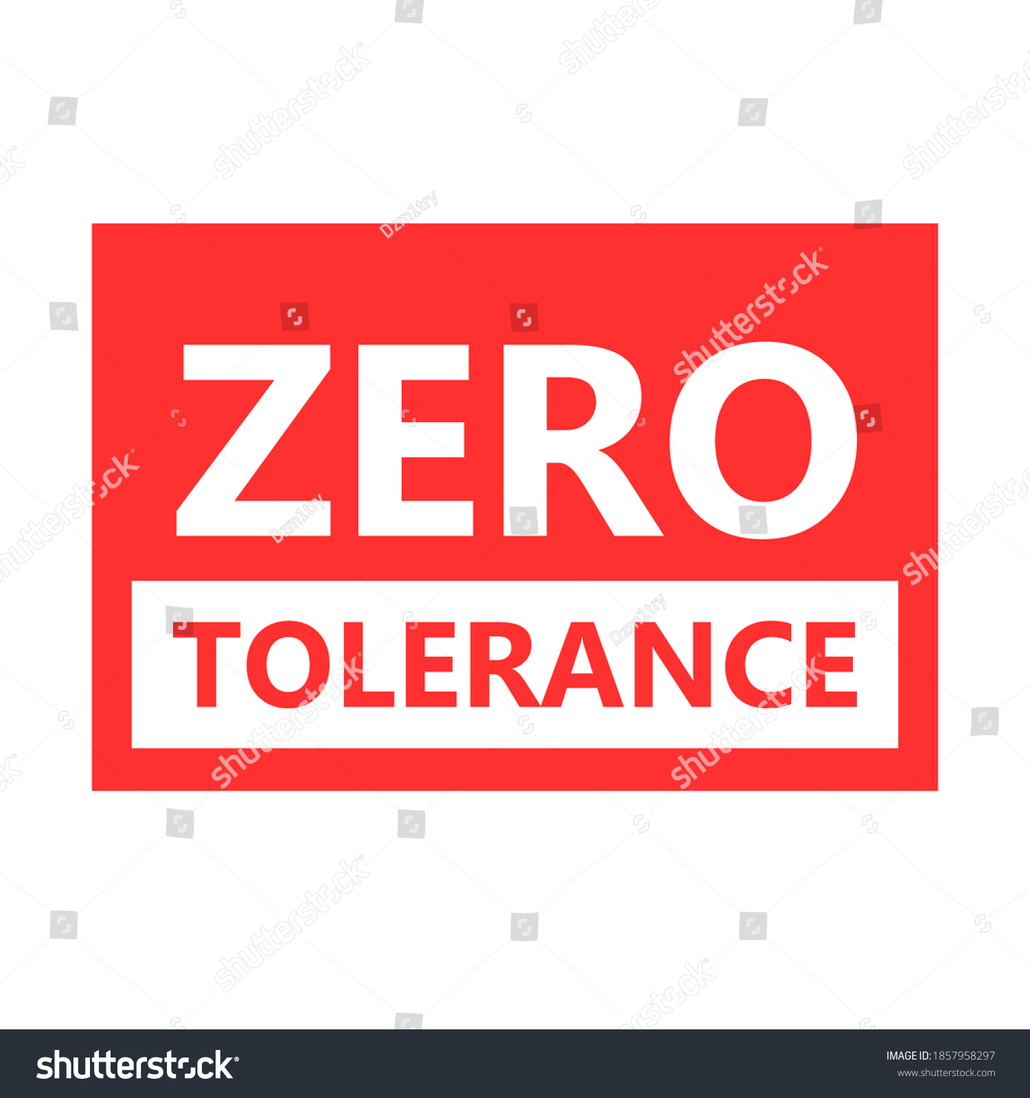 Zero Tolerance Red Sign Design Clipart Stock Vector Royalty Free 1857958297 Shutterstock 9703