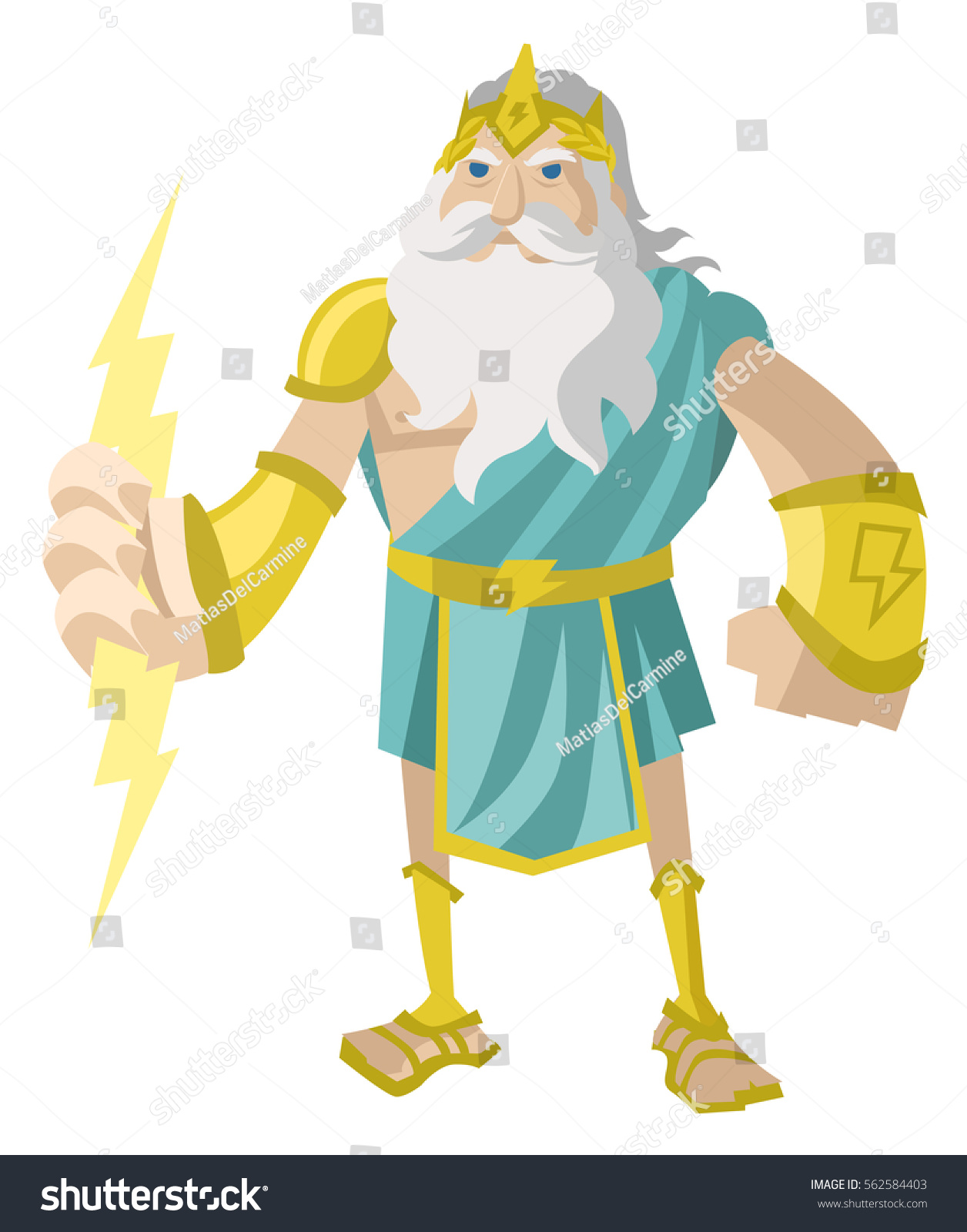 Zeus Greek God Lighting Bolt Ray Stock Vector (Royalty Free) 562584403 ...