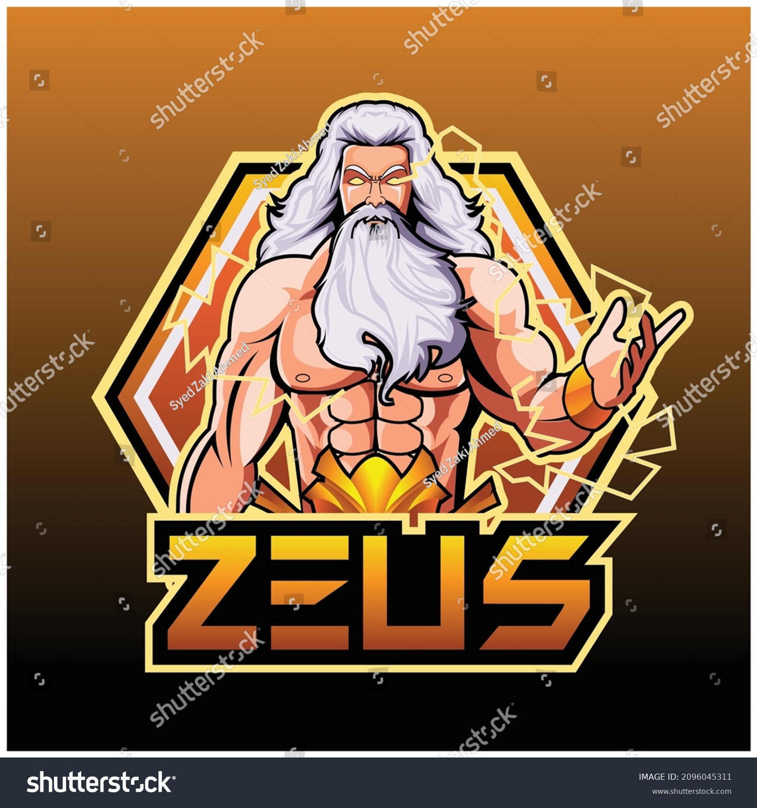 Zeus Logo Gamers Vector Art Illustration Stock Vector (Royalty Free ...