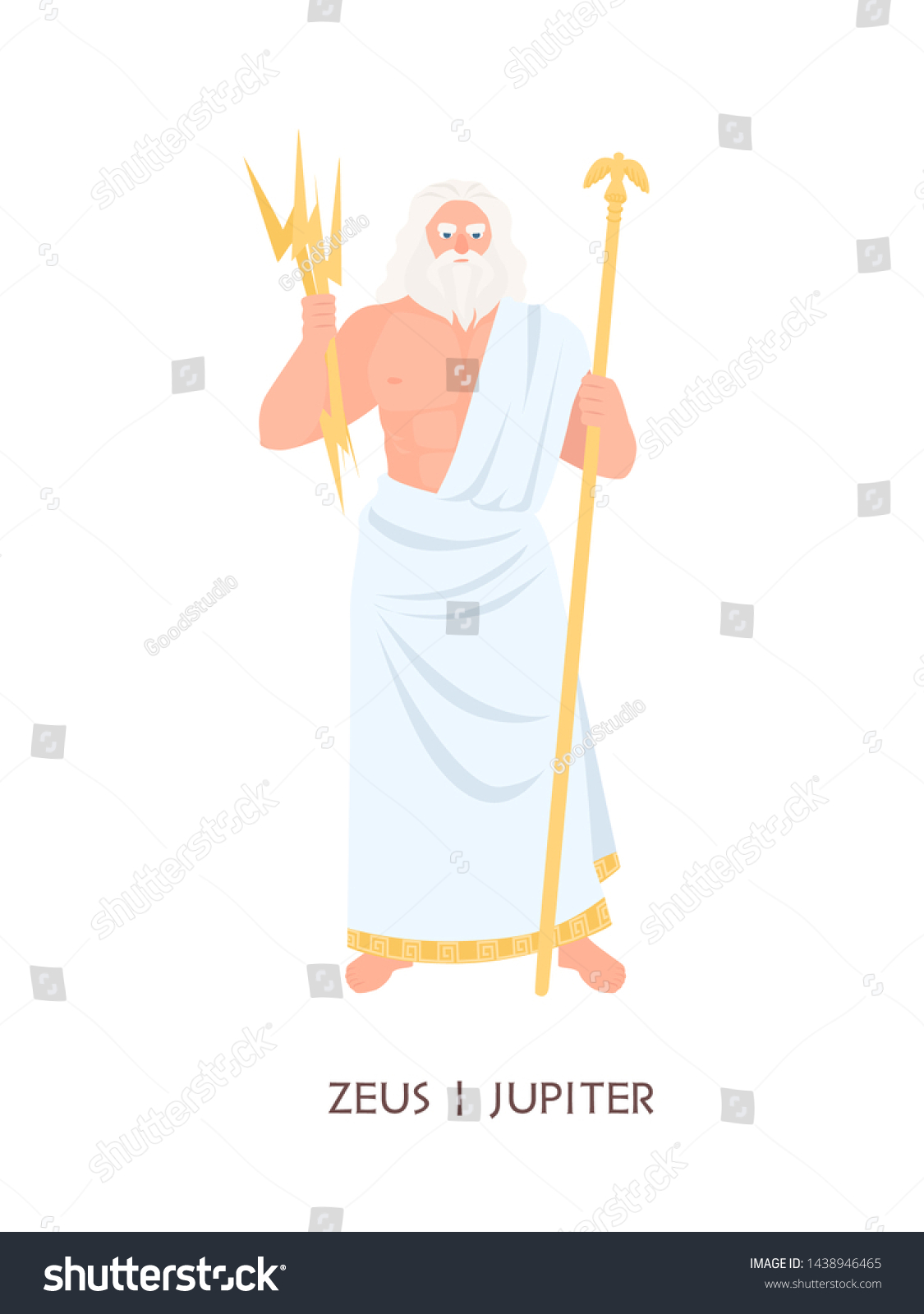 Zeus Jupiter Main Olympian Deity God Stock Vector (Royalty Free ...