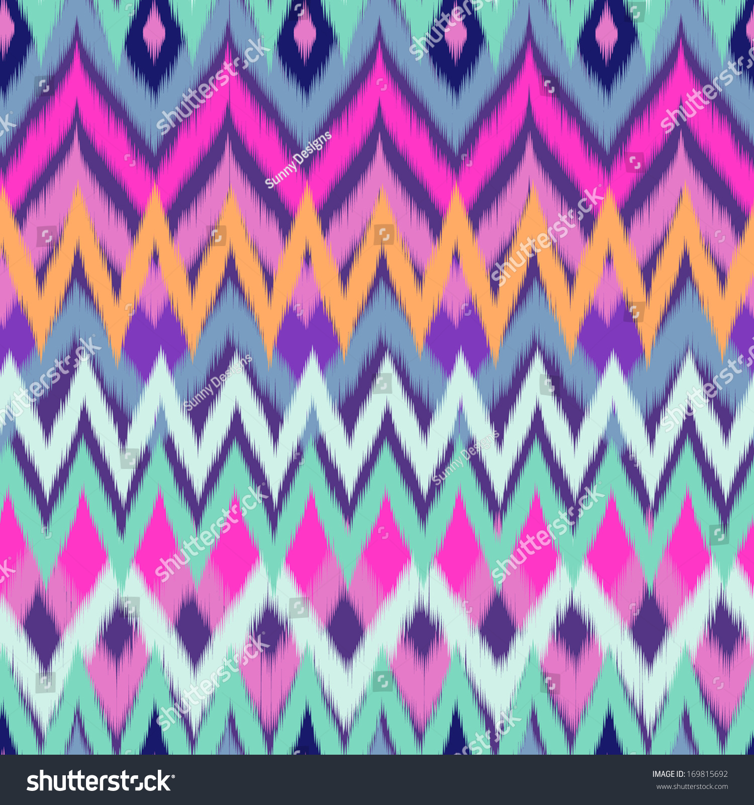 Zigzag Design ~ Vector Seamless Background - 169815692 : Shutterstock