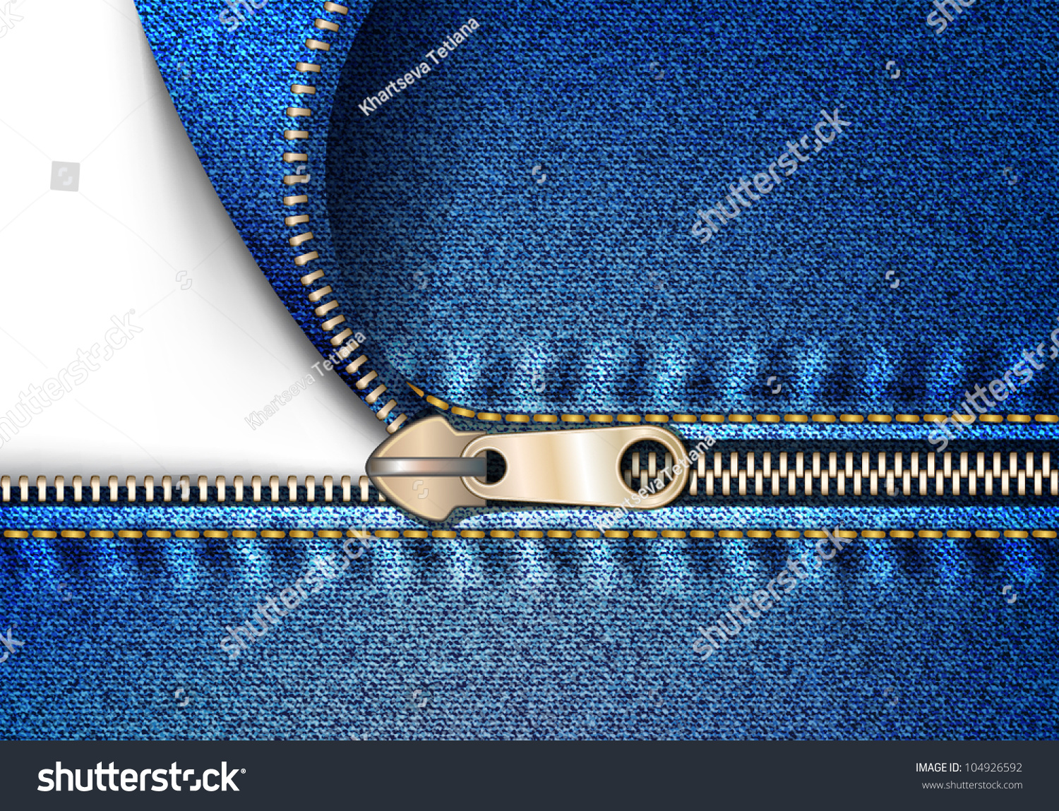 Zipper Jeans Stock Vector Illustration 104926592 : Shutterstock