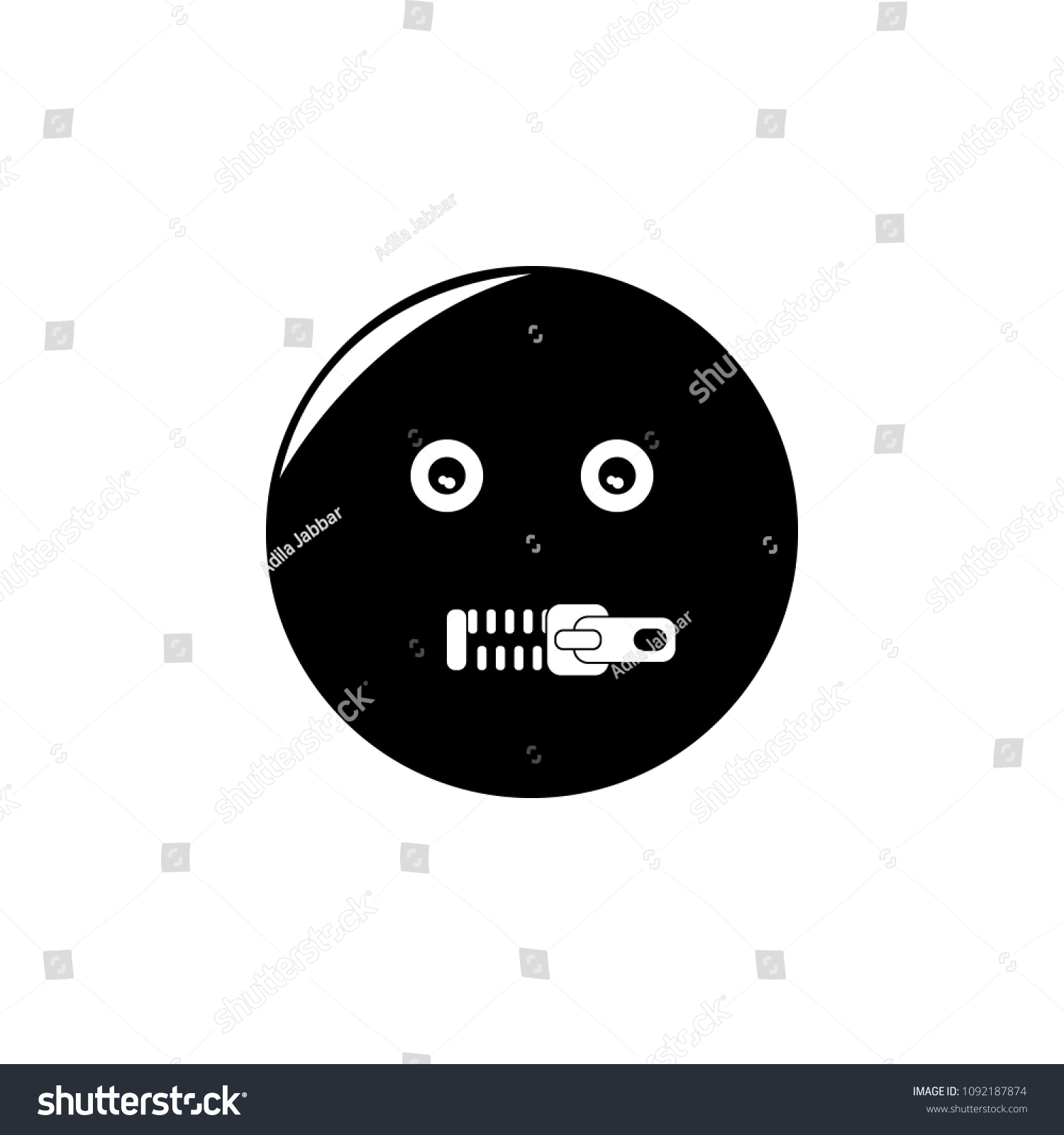 Zipper Secretive Emoji Vector Icon Stock Vector (Royalty Free) 1092187874