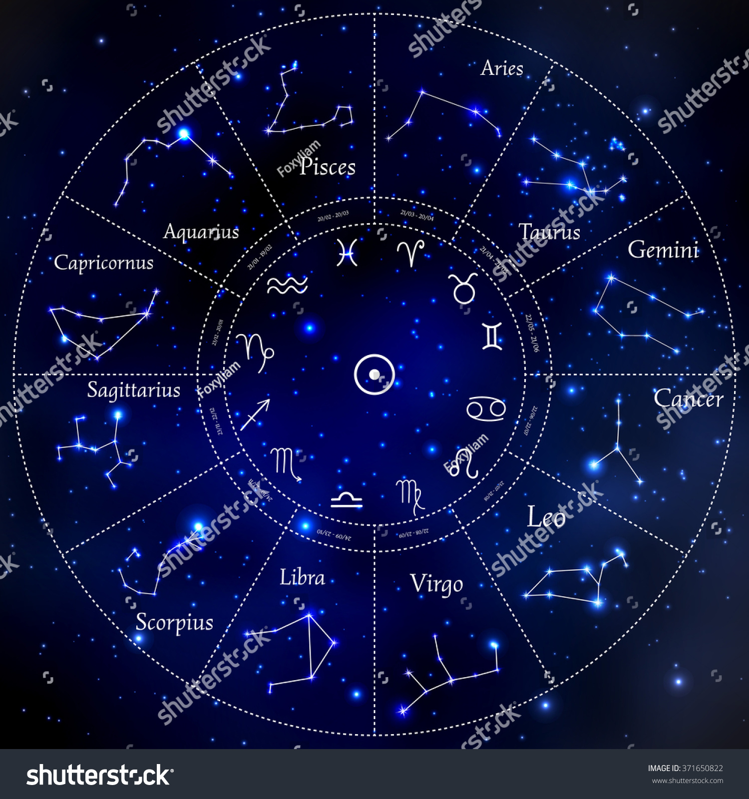 Zodiac Constellations Leo Virgo Scorpio Libra Stock Vector (Royalty ...
