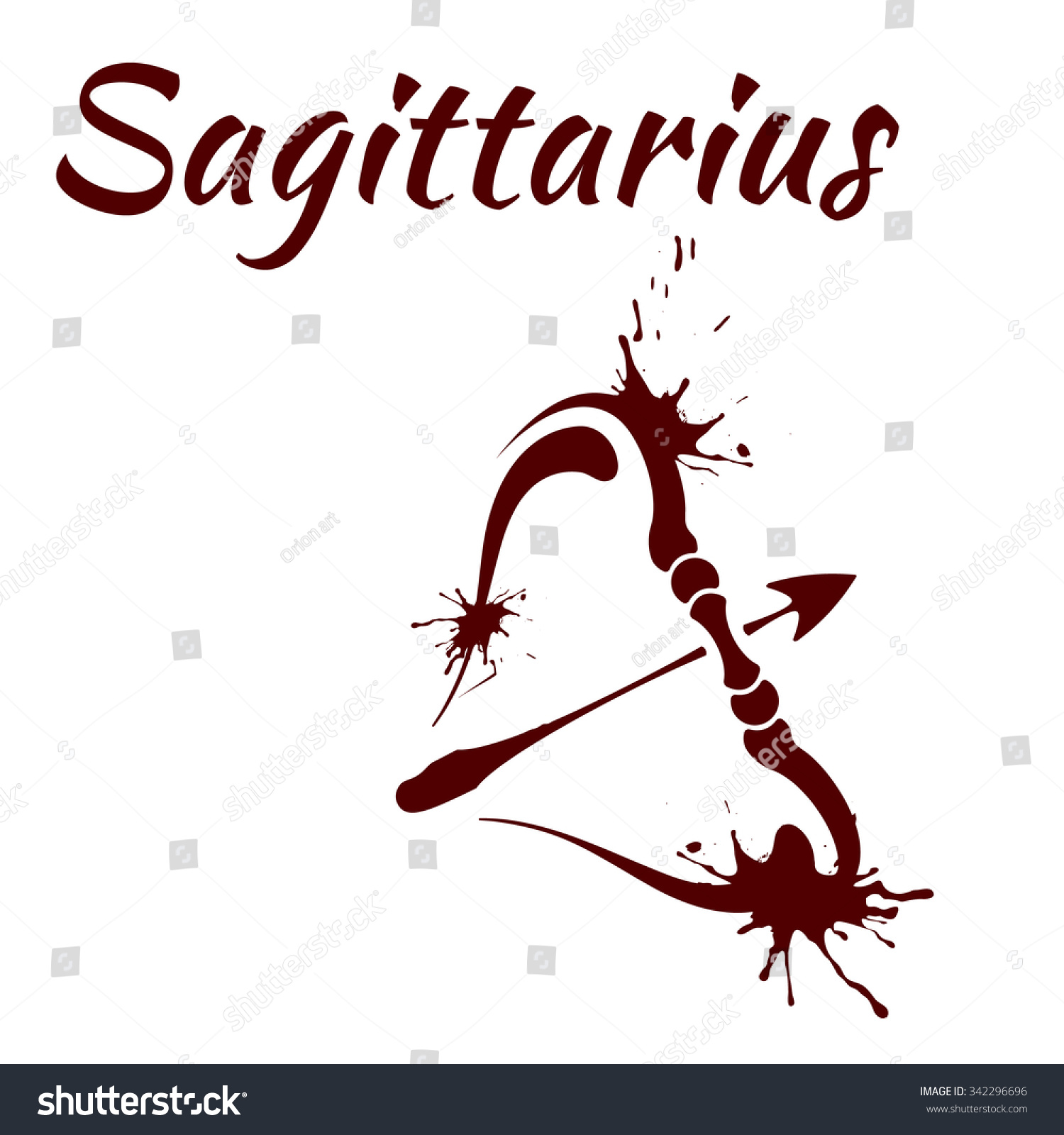 Zodiac Sign Sagittarius Vector Illustration Stock Vector 342296696 ...