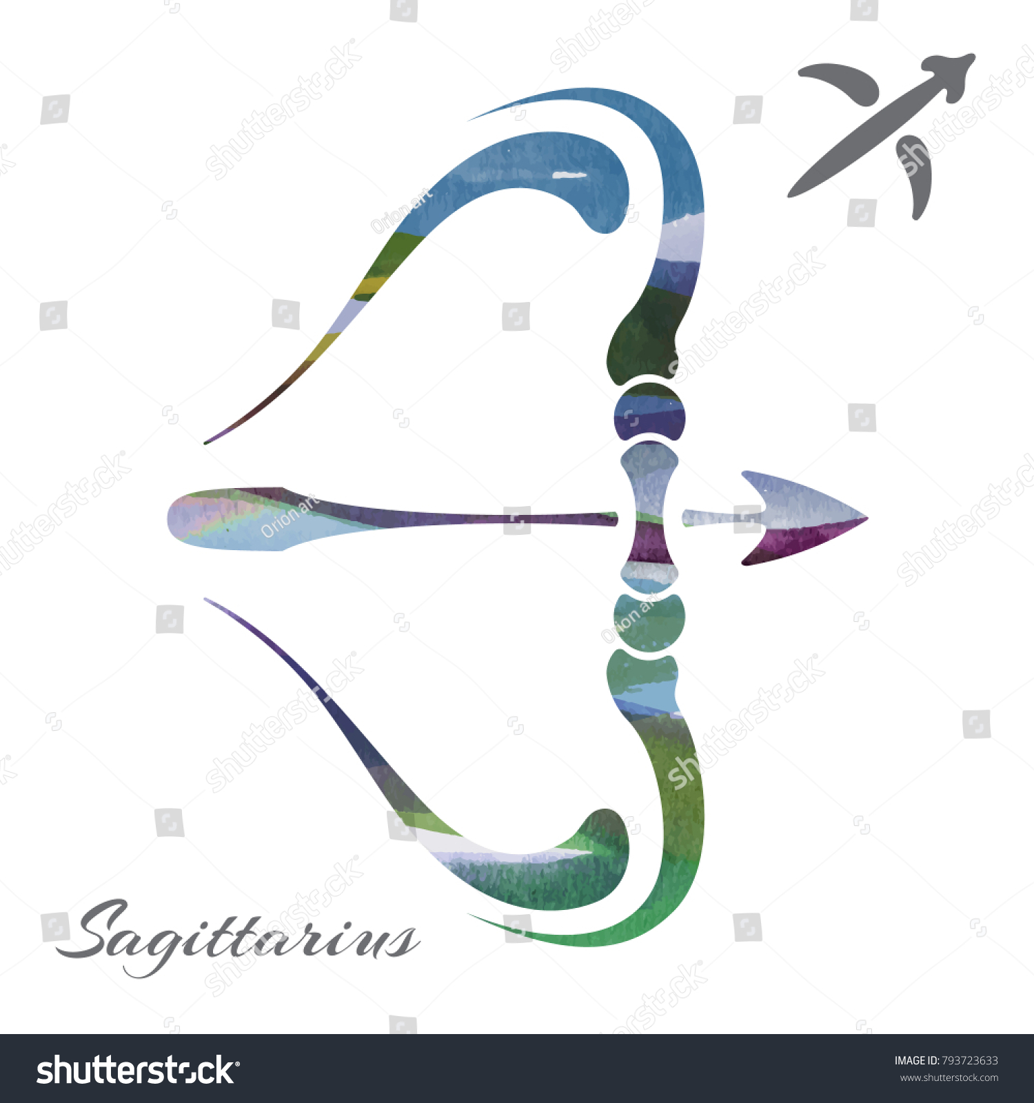 Zodiac Sign Sagittarius Vector Illustration Stock Vector Royalty Free