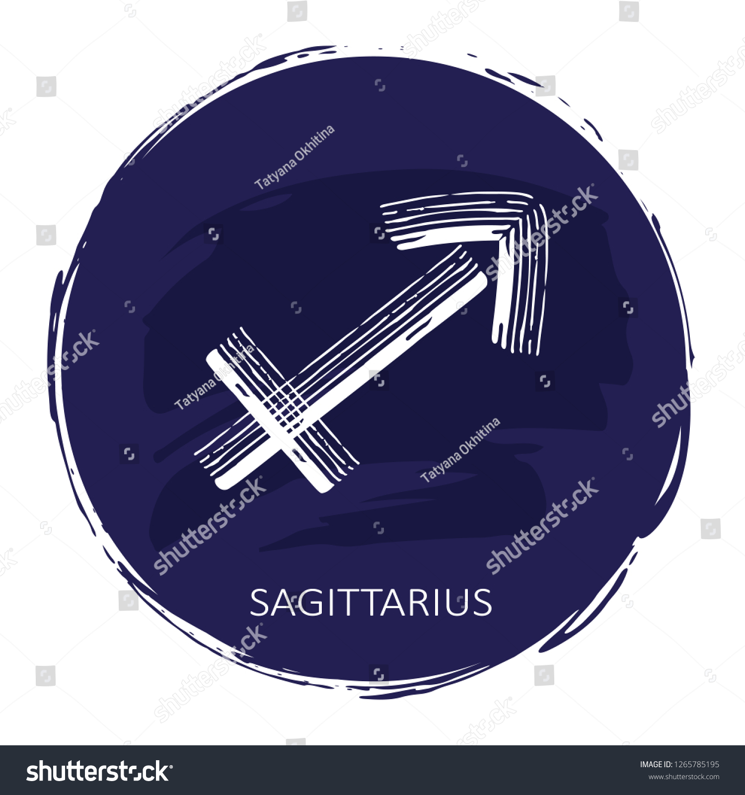 Zodiac Sign Sagittarius Blue Frame Isolated Stock Vector (Royalty Free ...