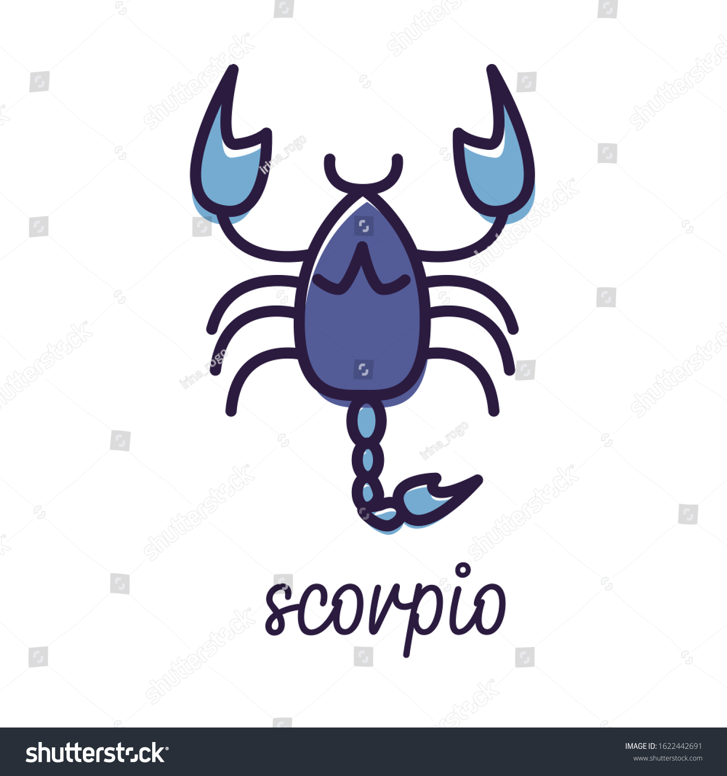 Zodiac Sign Scorpio Simple Flat Vector Stock Vector (Royalty Free ...