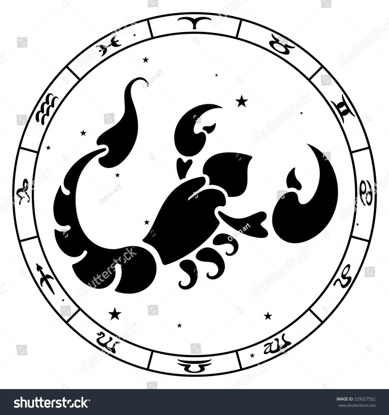 Zodiac Sign Scorpio Vector Illustration 329327552 Shutterstock