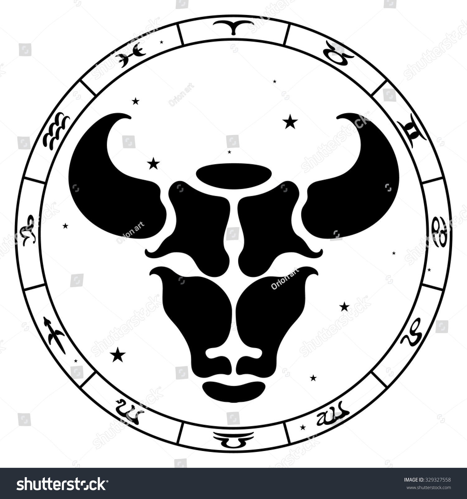 Zodiac Sign Taurus Vector Illustration - 329327558 : Shutterstock