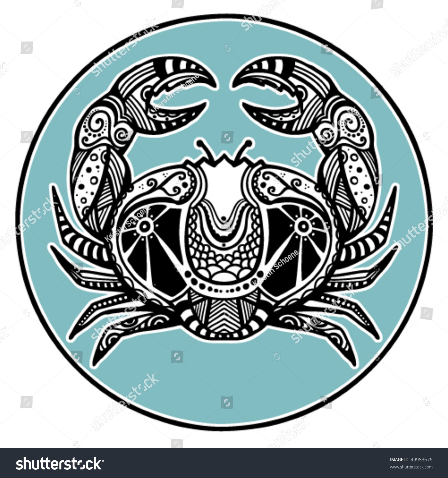 Zodiac Signs Cancer Stock Vector 49983676 - Shutterstock