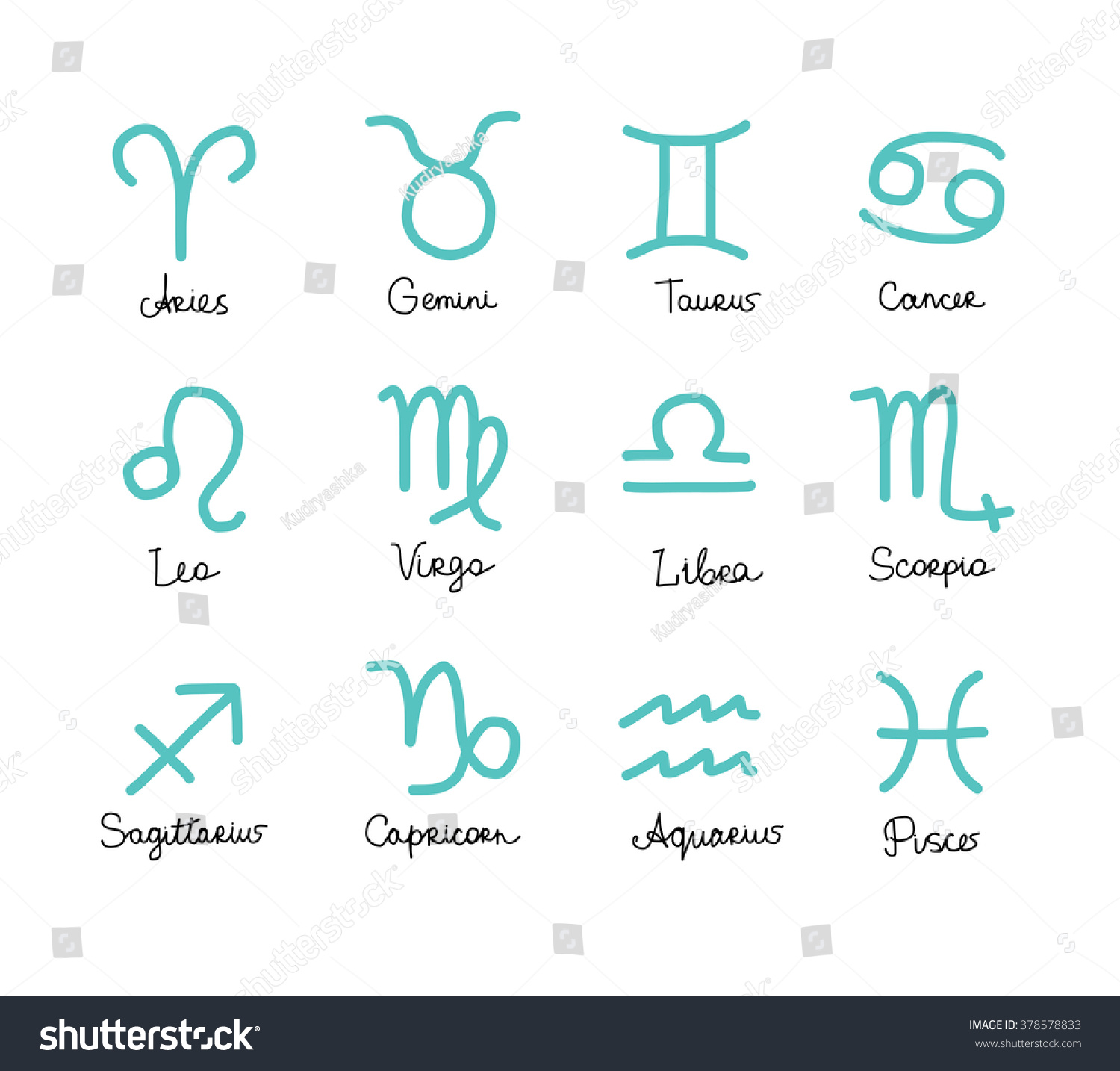 Zodiac Signs Collection Your Design Stock Vector (Royalty Free) 378578833