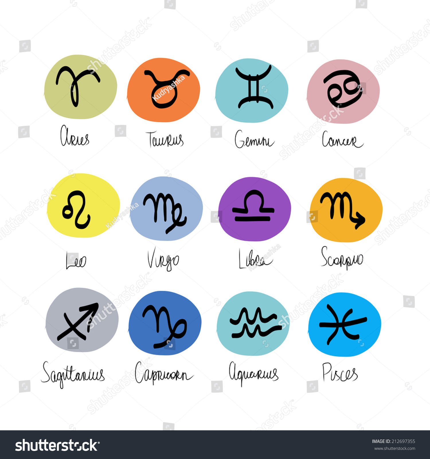 Zodiac Signs Collection Your Design Vector Stock Vector (Royalty Free ...