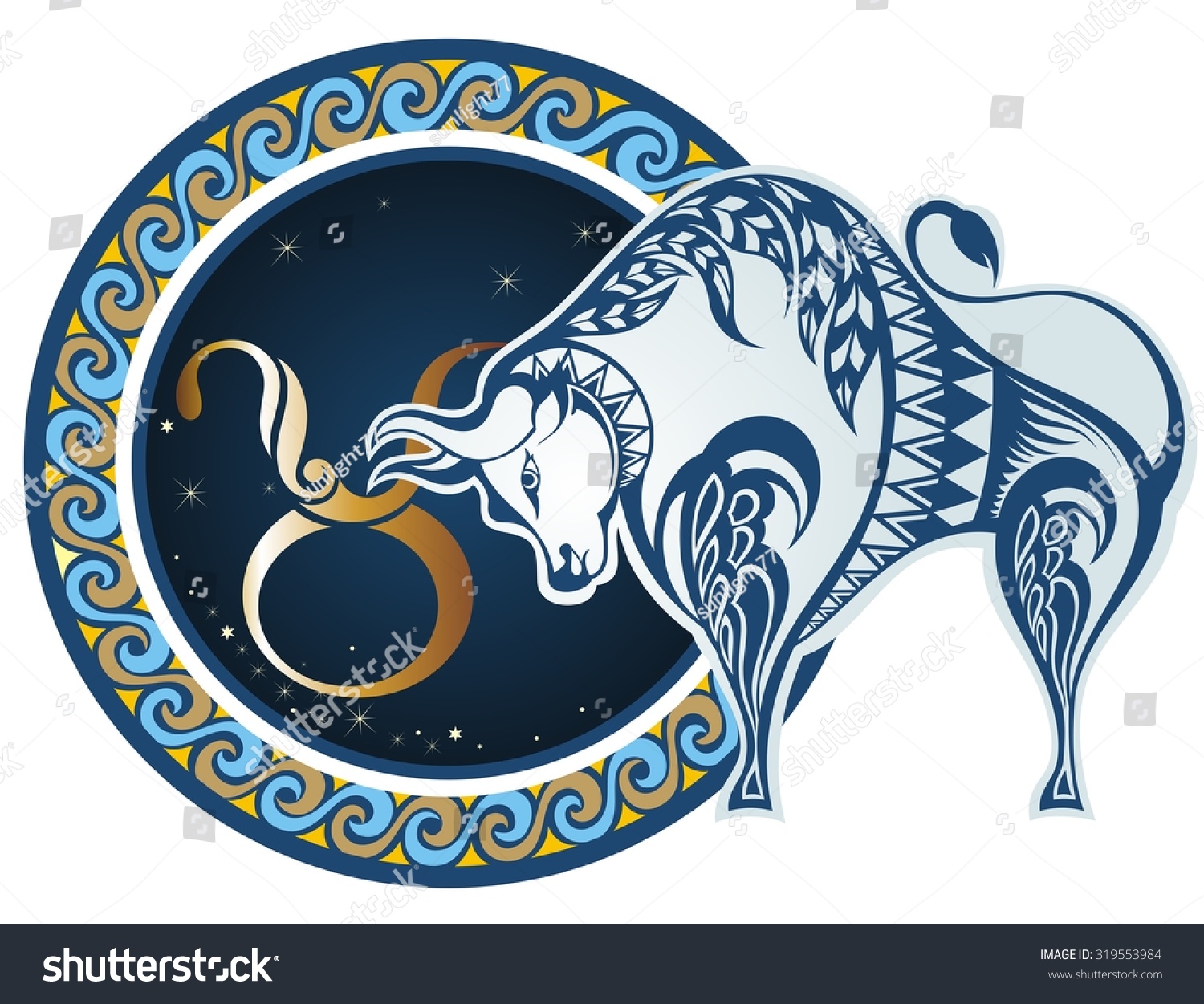 Zodiac Signs Taurus Stock Vector 319553984 - Shutterstock
