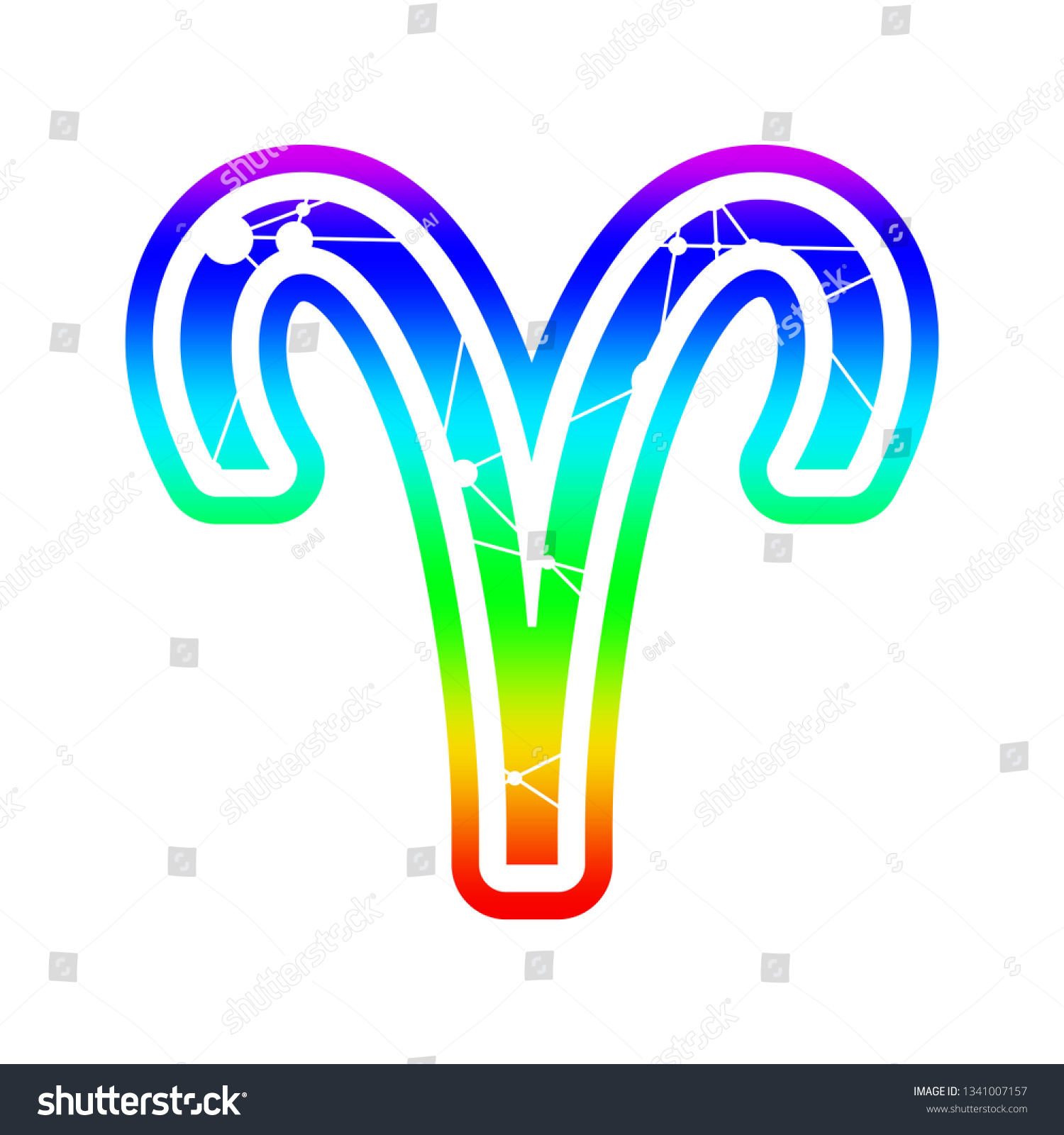 Zodiac Symbol Textured By Connected Lines Stock Vector (Royalty Free ...