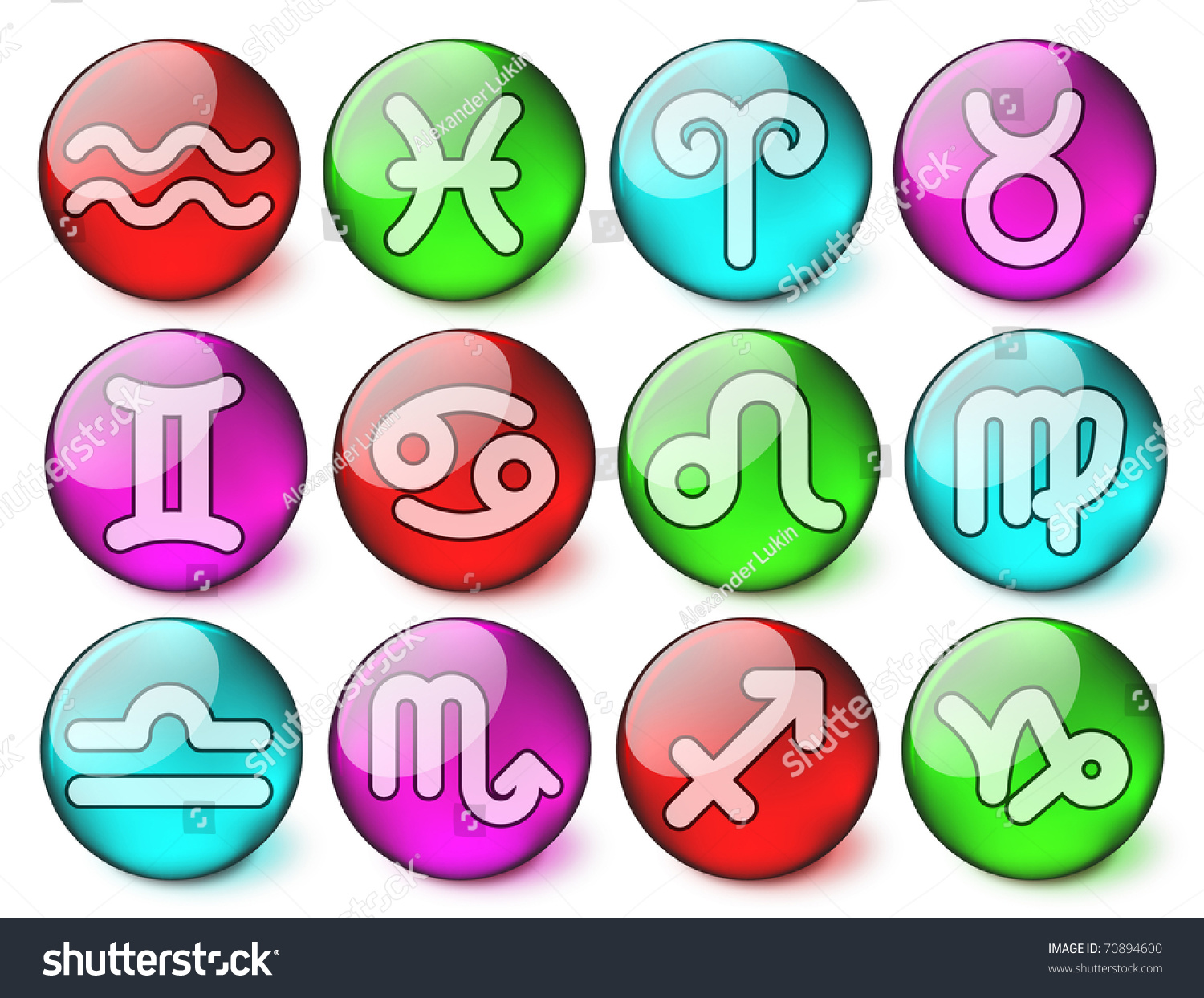 Zodiac Vector Iconset - Eps10 - 70894600 : Shutterstock