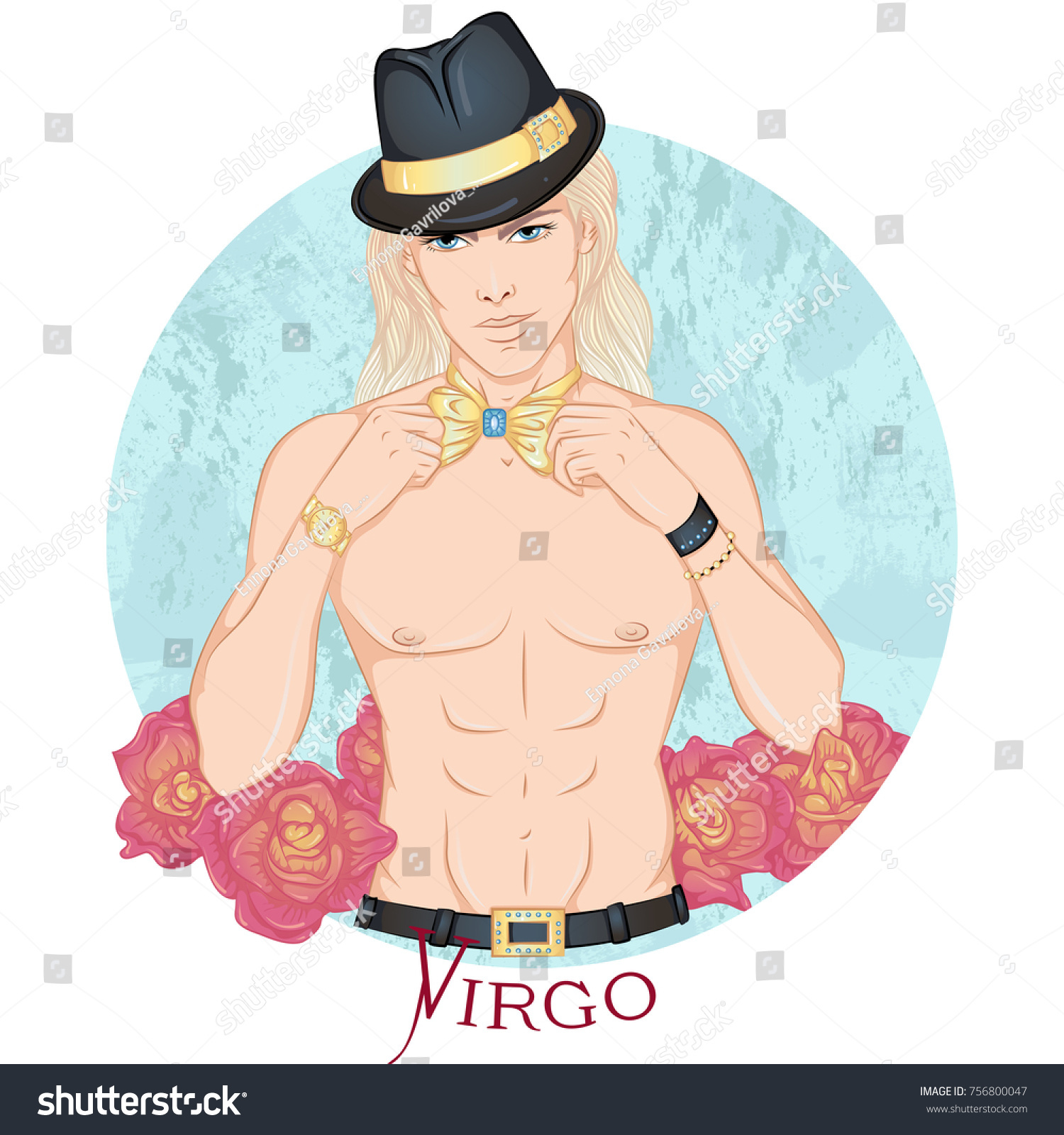 Zodiac Vector Illustration Astrological Sign Virgo Stock Vector Royalty Free