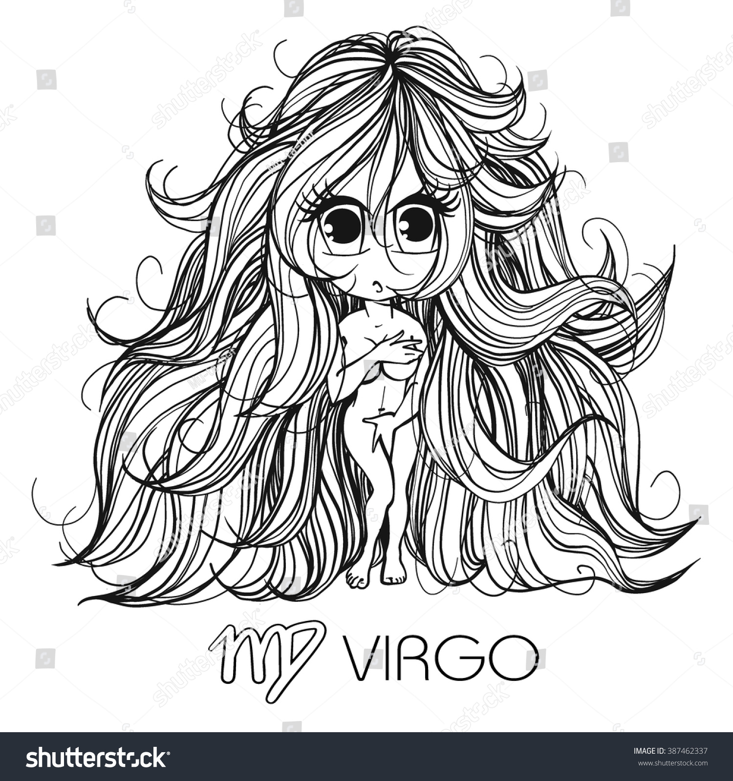 Zodiac Virgo Astrological Sign Vector Illustration Stock ...