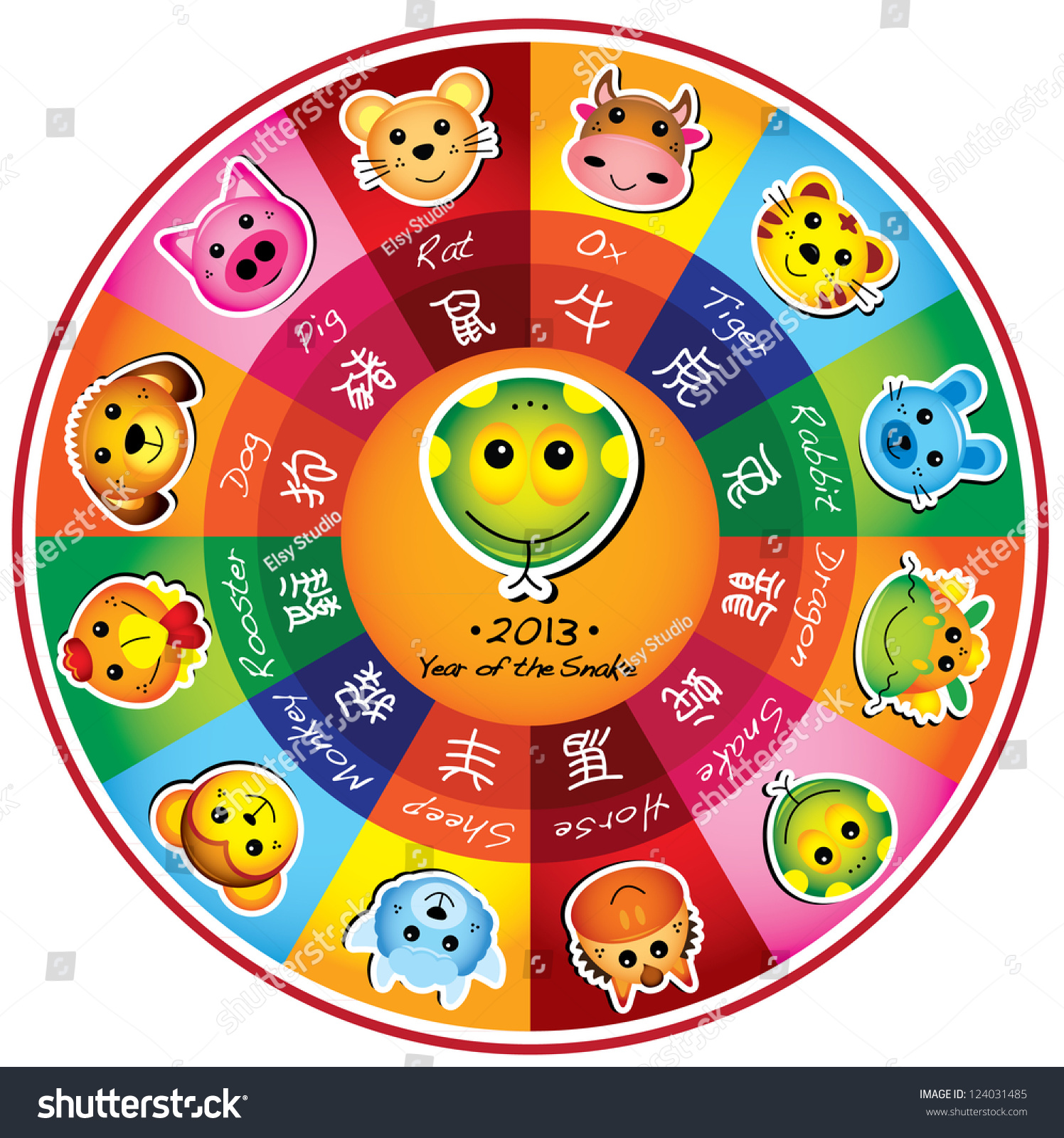 Zodiac Wheel 2013 Stock Vector Illustration 124031485 : Shutterstock