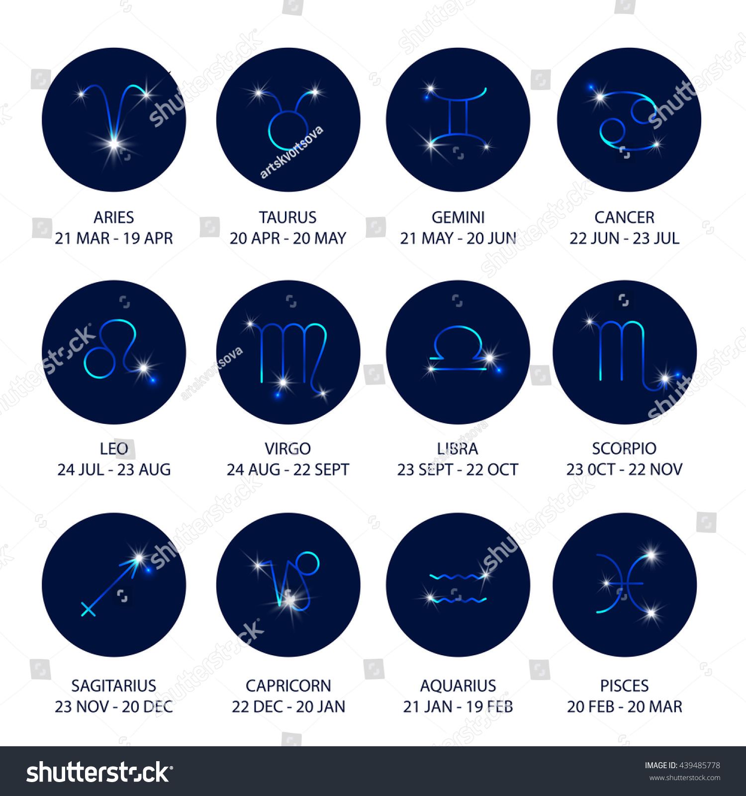 Zodiacal Constellations Vector Icons. Horoscope. Zodiac Sign Of The ...