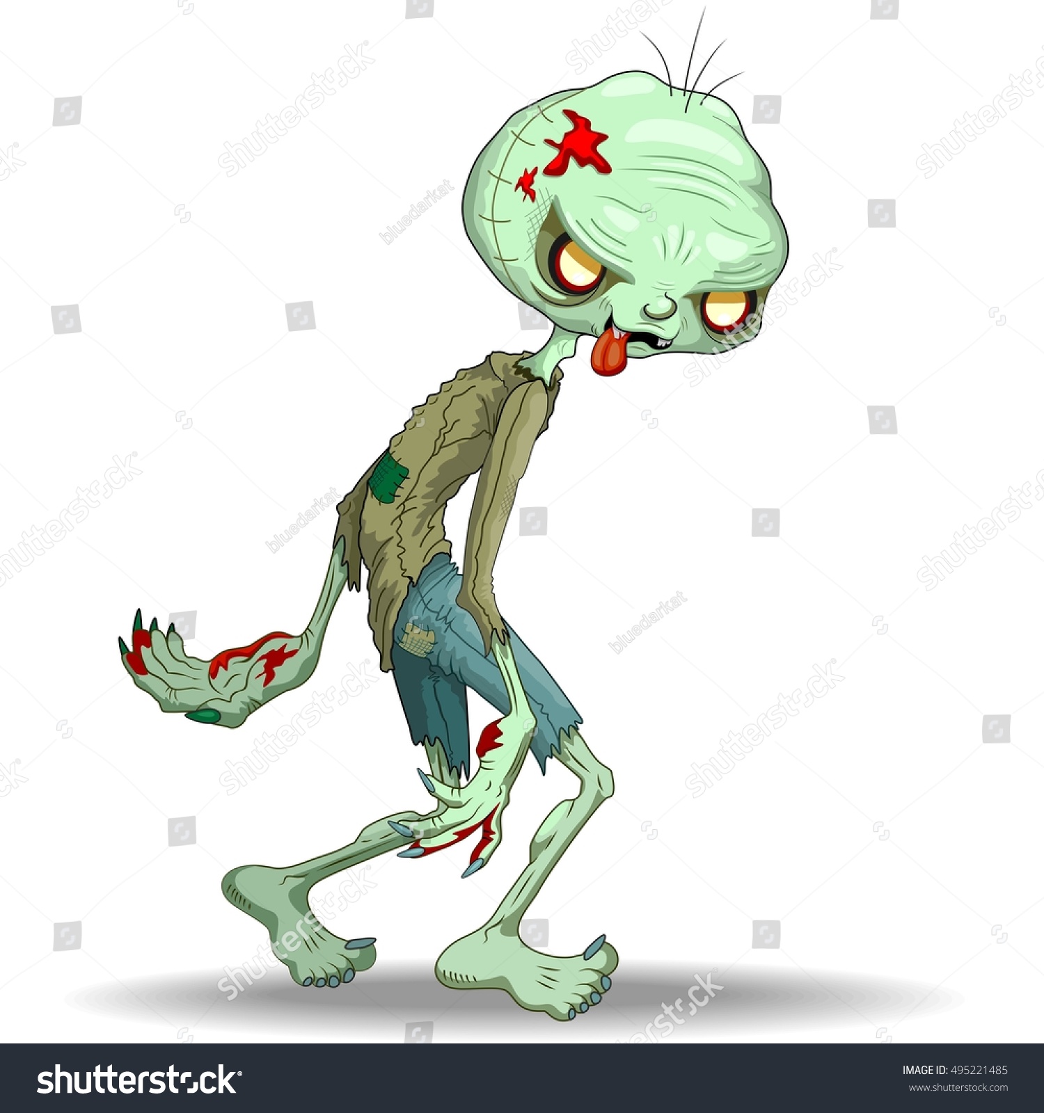 Zombie Creepy Monster Cartoon Stock Vector (Royalty Free) 495221485