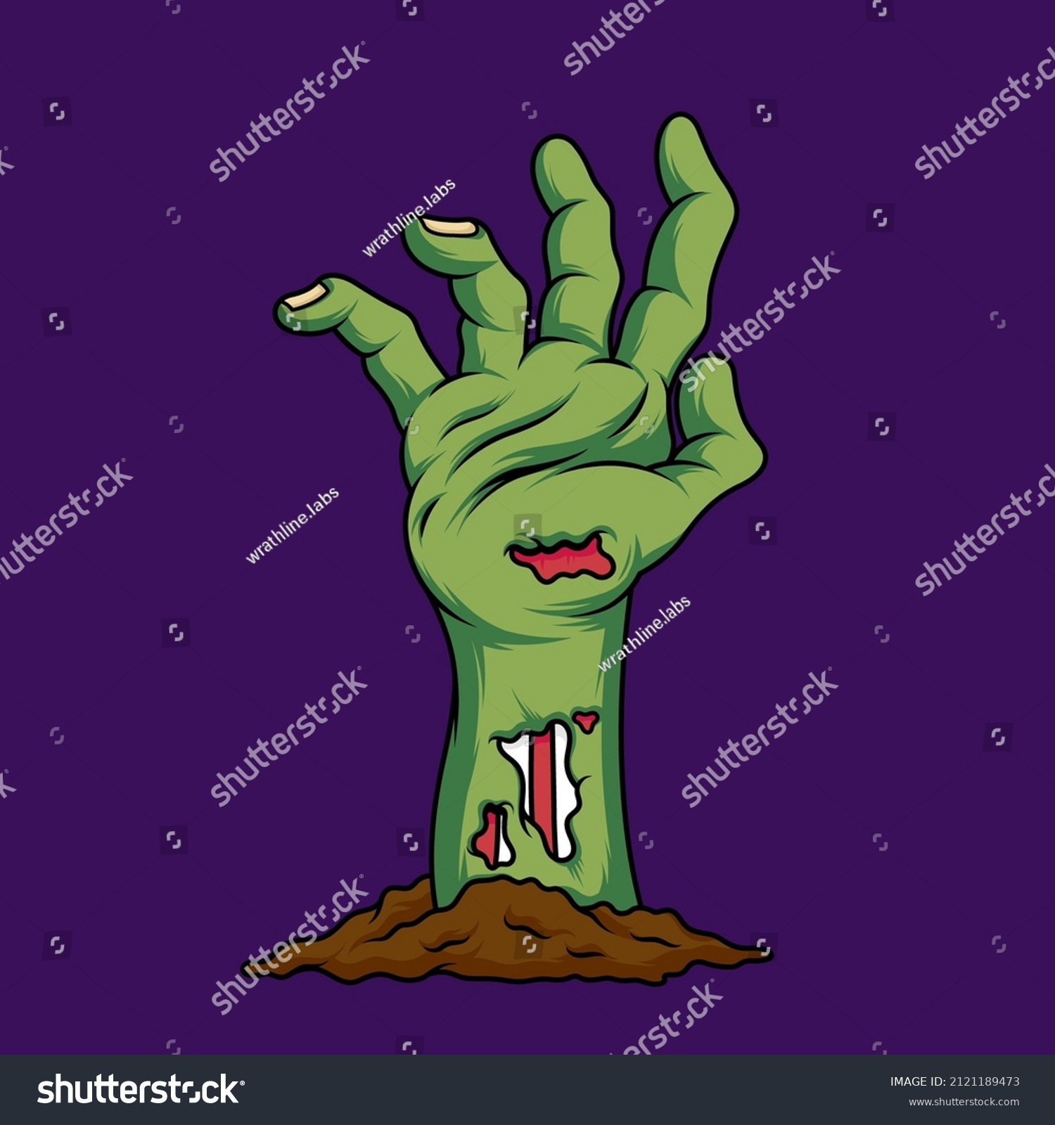 Zombie Hand Vector Illustration On Isolated Stock Vector Royalty Free