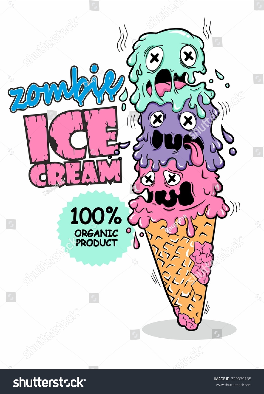 Zombie Ice Cream Original Detailed Vector Stock Vector 329039135 ...