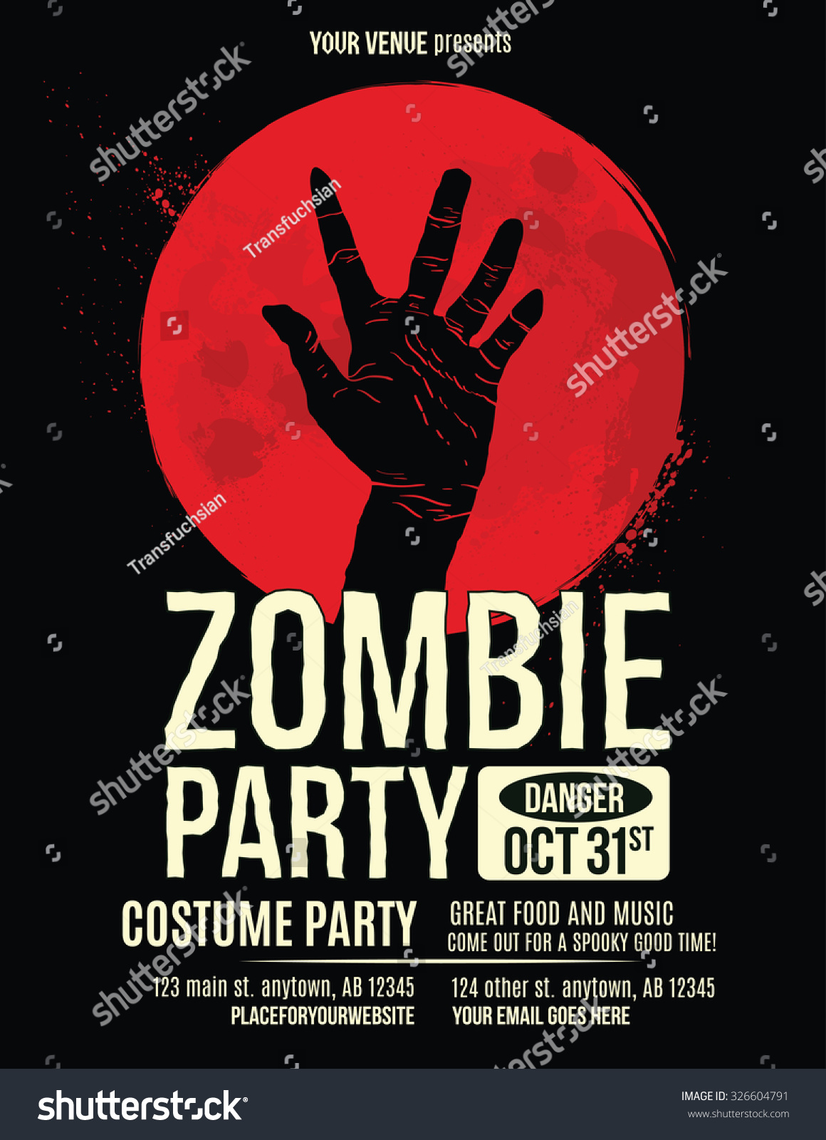 zombie party flyer illustration zombie hand stock vector royalty zombie flyer
