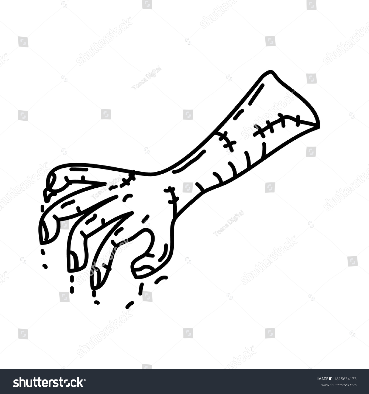 Zombie Stump Icon Doodle Hand Drawn Stock Vector (Royalty Free ...