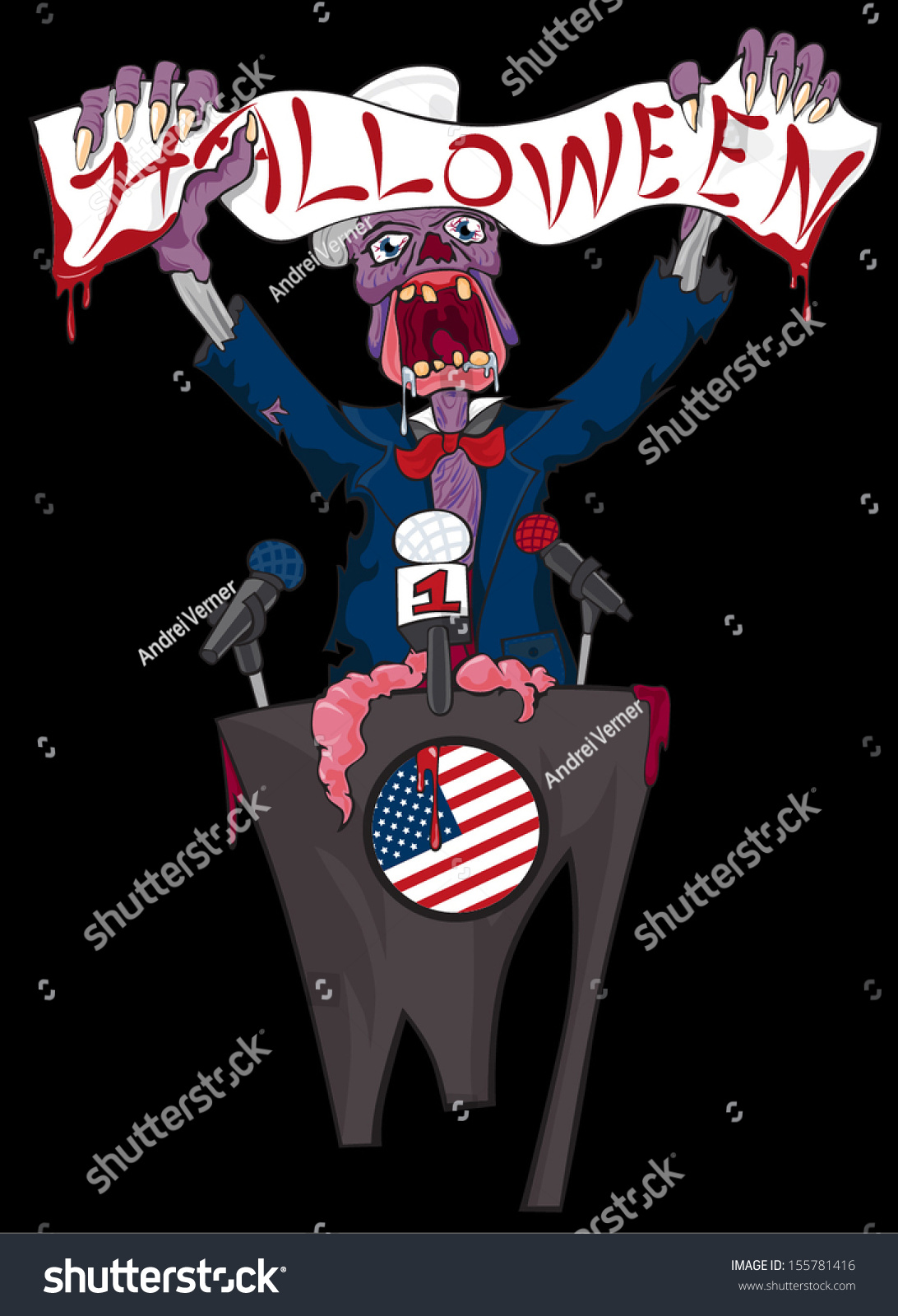 zombie uncle sam politician halloween vector stock vector royalty uncle sam vector
