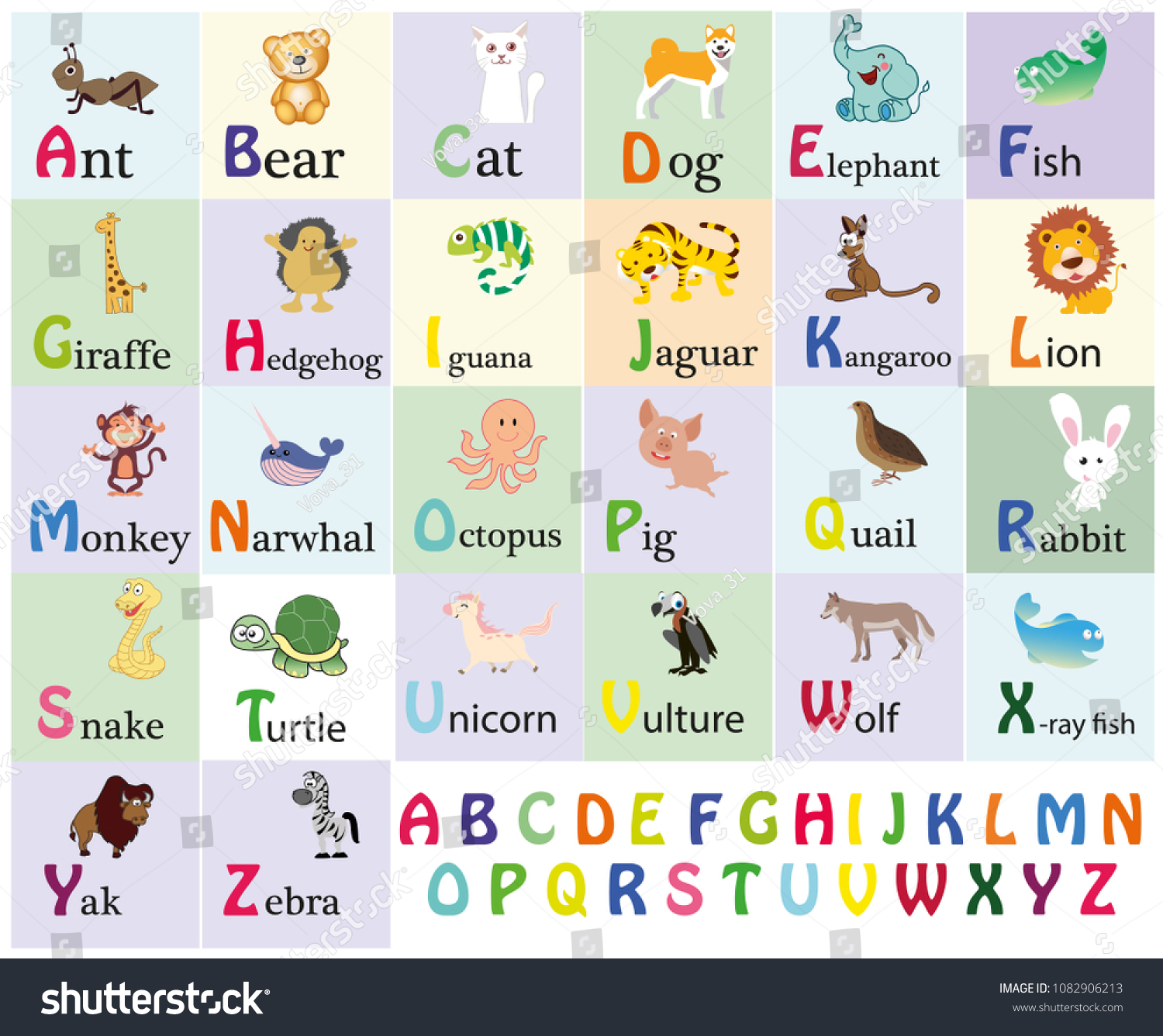 57,025 Cartoon animal alphabet Images, Stock Photos & Vectors ...