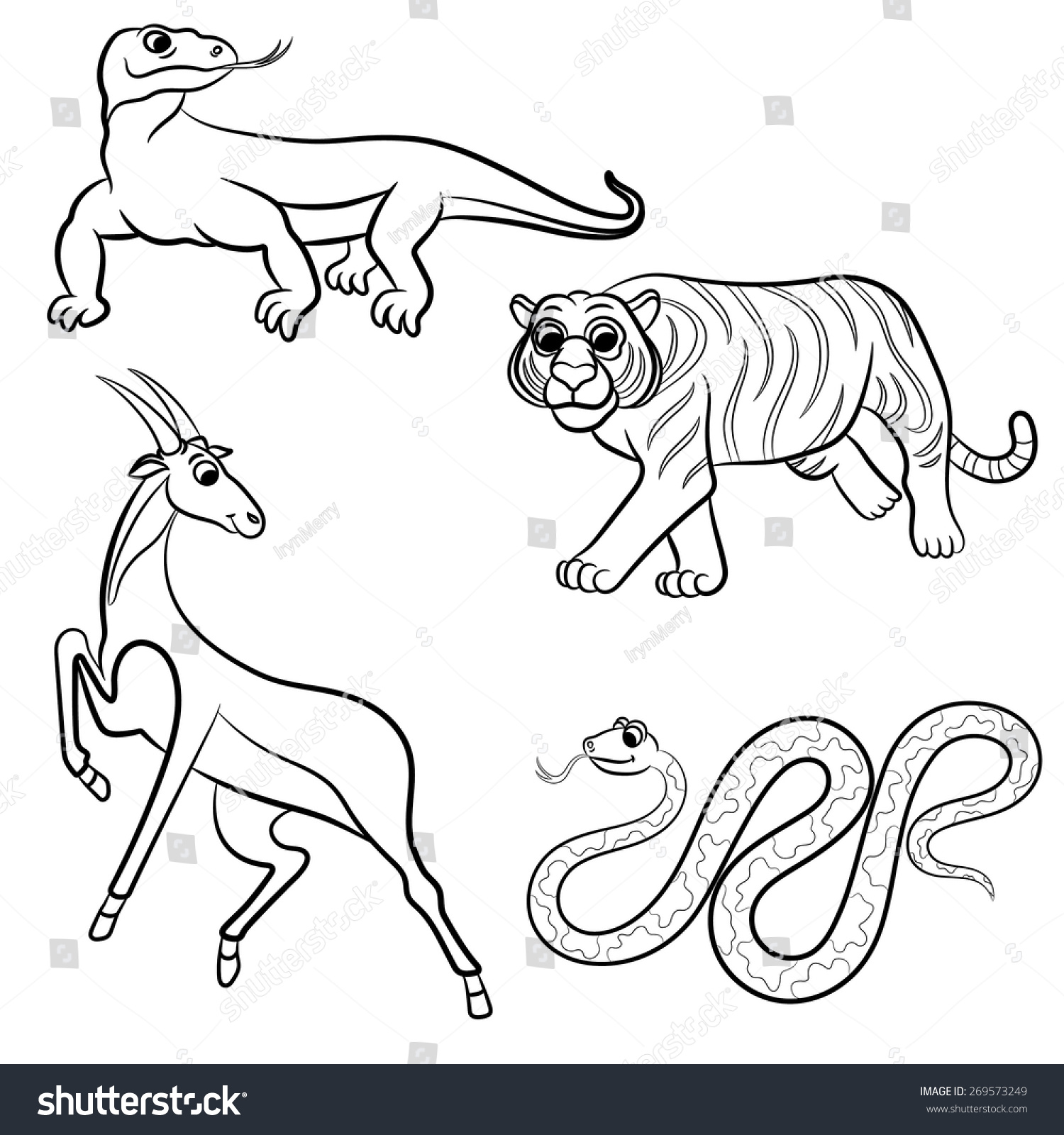 zoo animals collection vector illustration stock vector 269573249