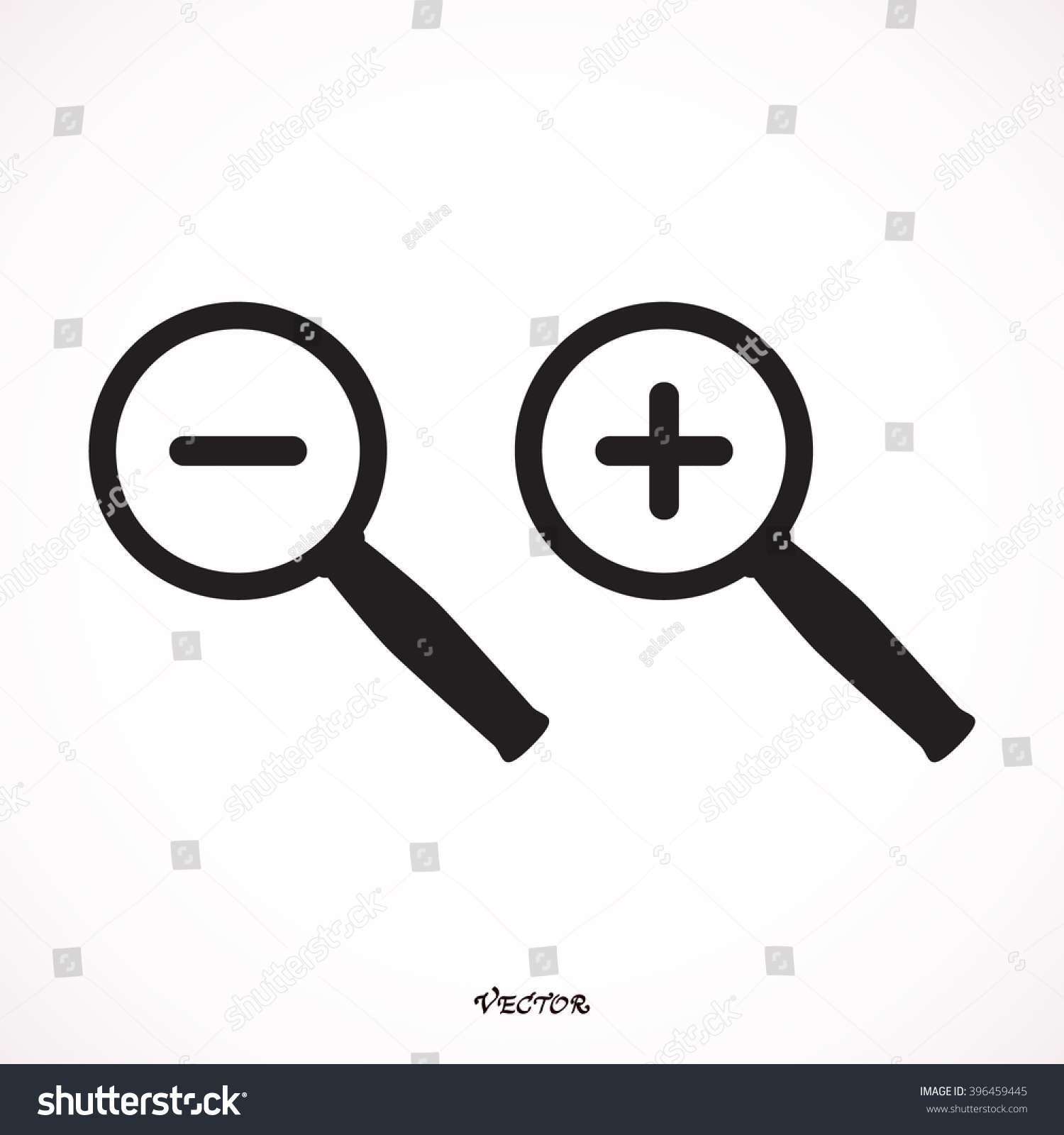 Download Zoom Zoom Out Icons Stock Vector 396459445 - Shutterstock