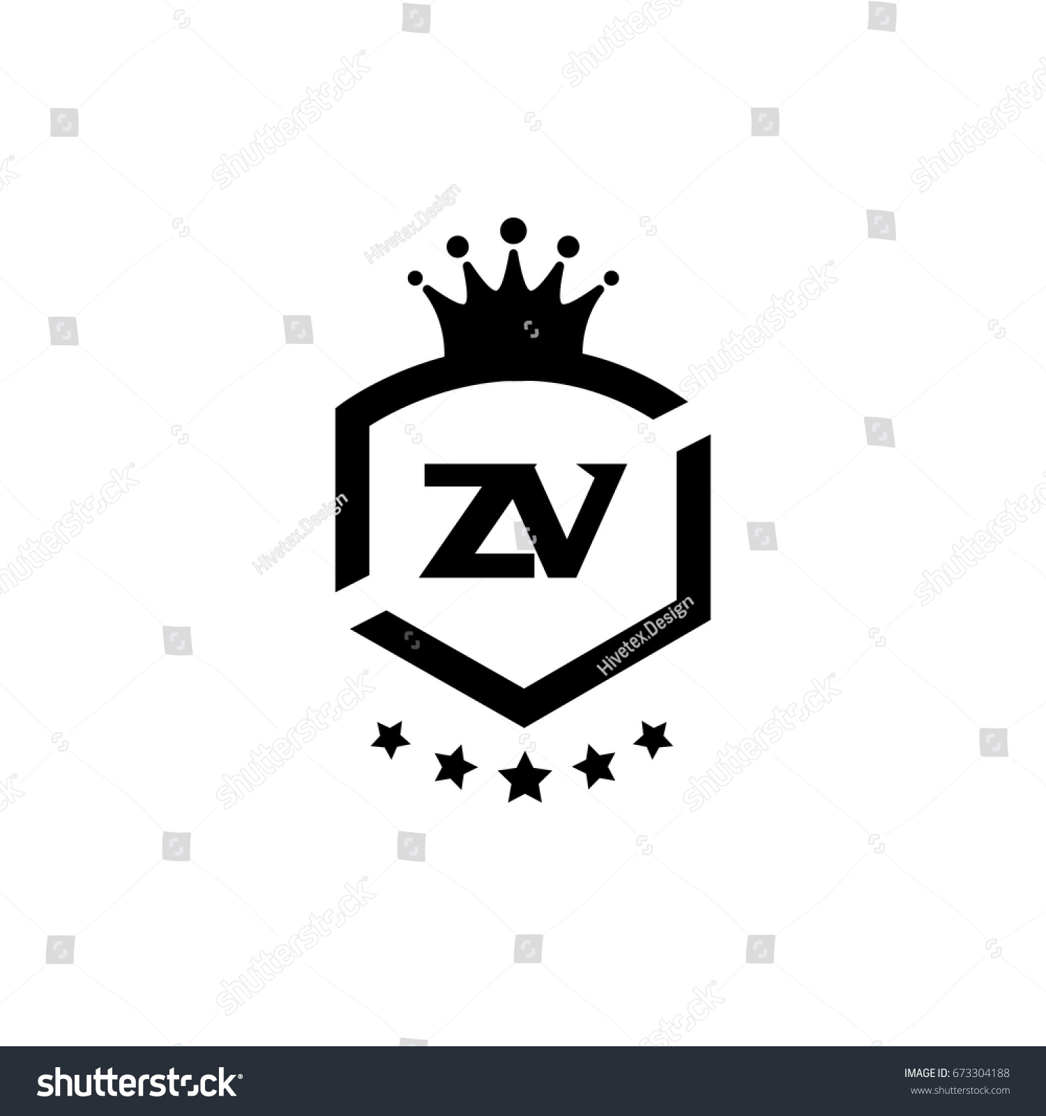 Zv Logo Stock Vector Royalty Free