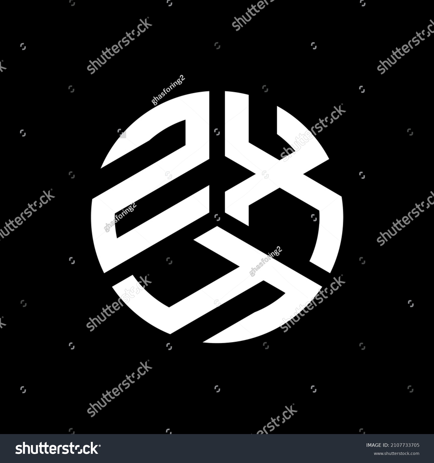 Zxy Letter Logo Design On Black Stock Vector (royalty Free) 2107733705 